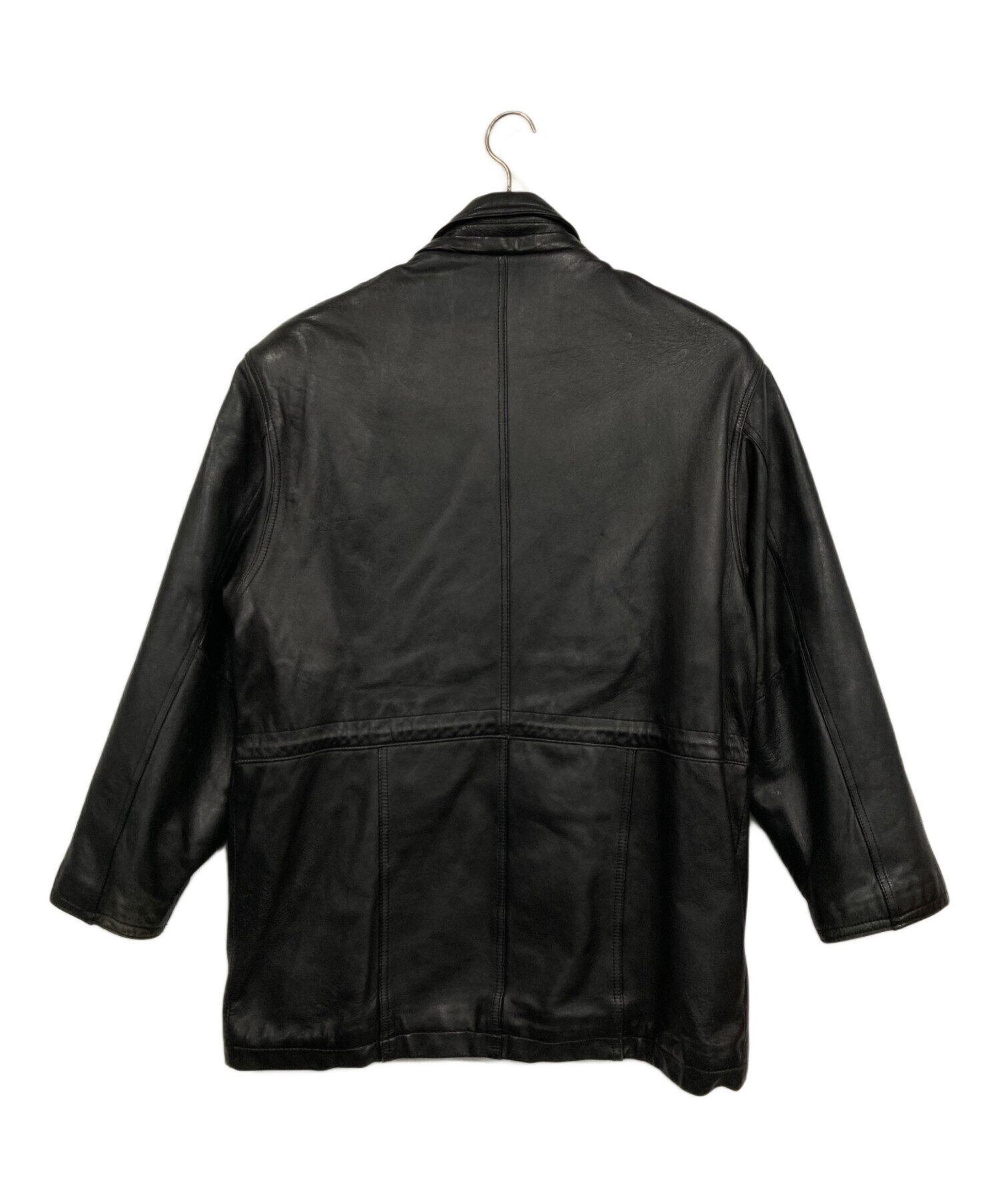 中古・古着通販】POLO CLUB (ポロクラブ) レザーコート ブラック 