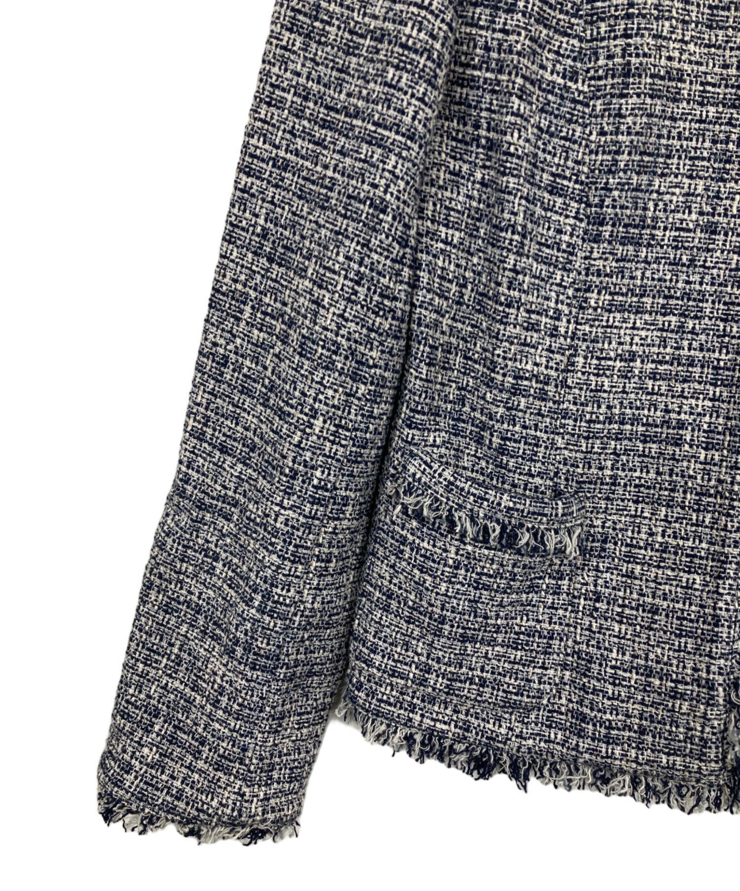 新品タグ付★WEEKEND MaxMara★ノーカラーツイード ジップジャケット 中古・古着通販】Weekend Max Mara (ウィークエンド マックスマーラ