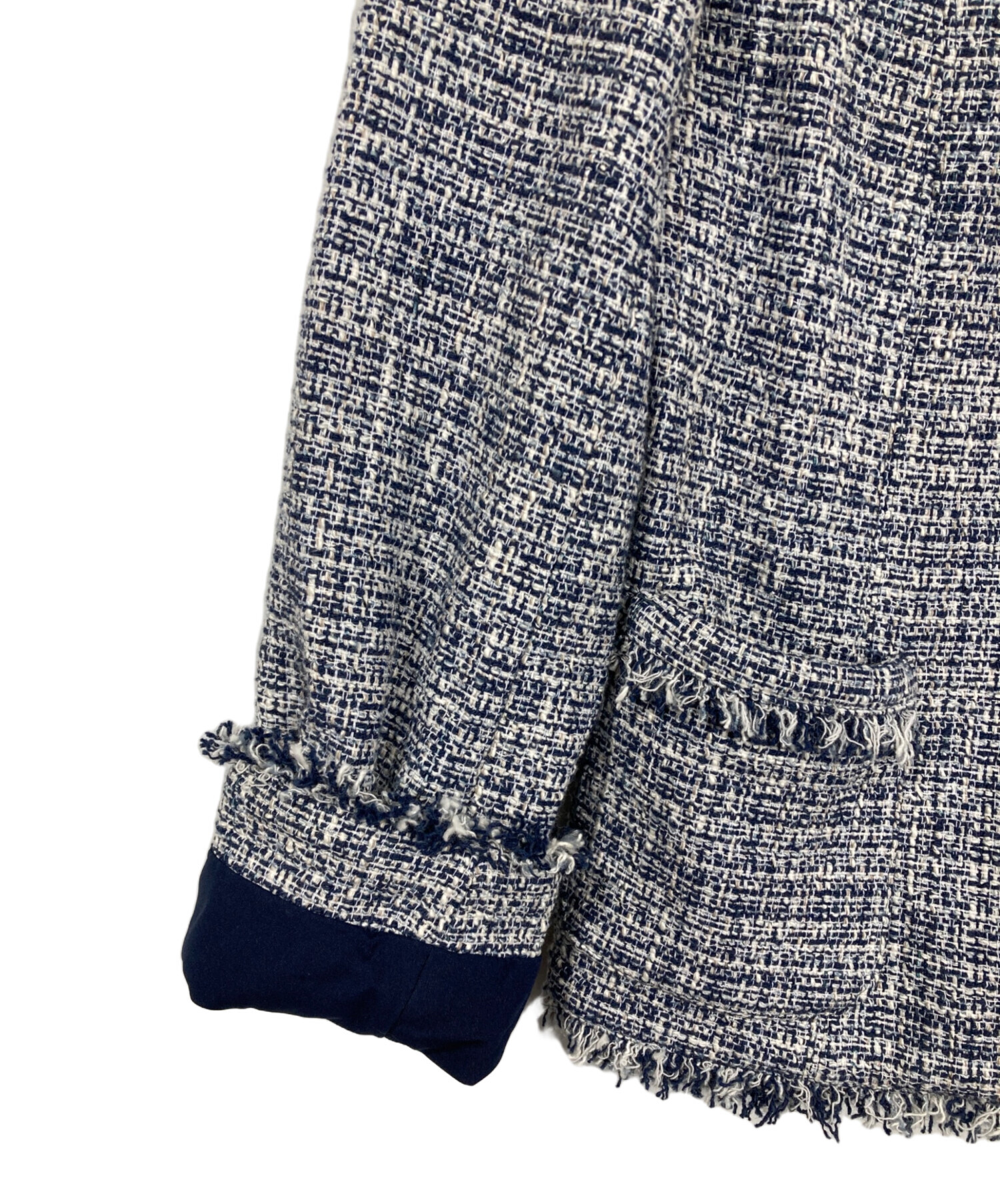 新品タグ付★WEEKEND MaxMara★ノーカラーツイード ジップジャケット 中古・古着通販】Weekend Max Mara (ウィークエンド マックスマーラ