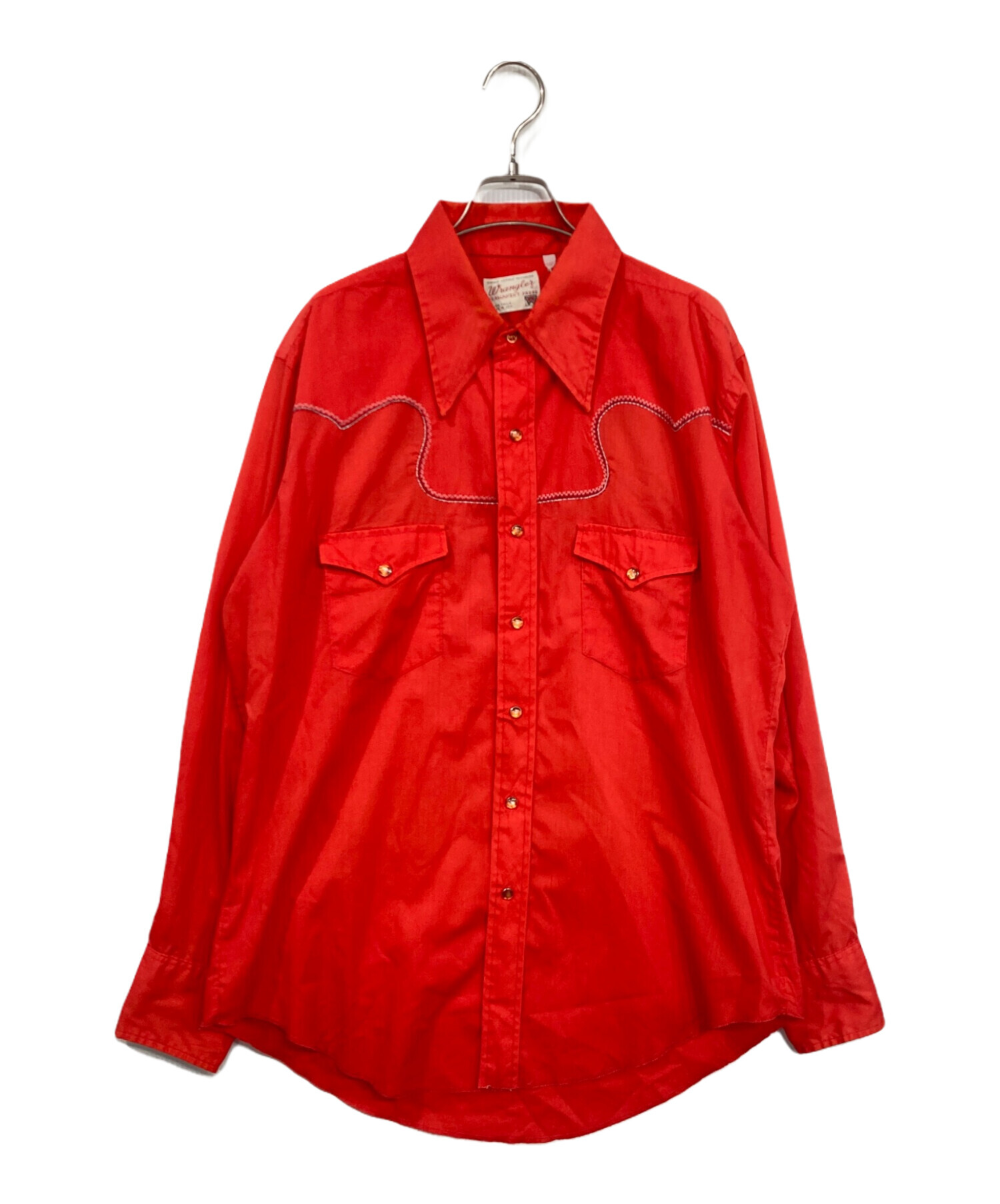 中古・古着通販】Wrangler (ラングラー) 襟芯ウエスタンシャツ レッド 