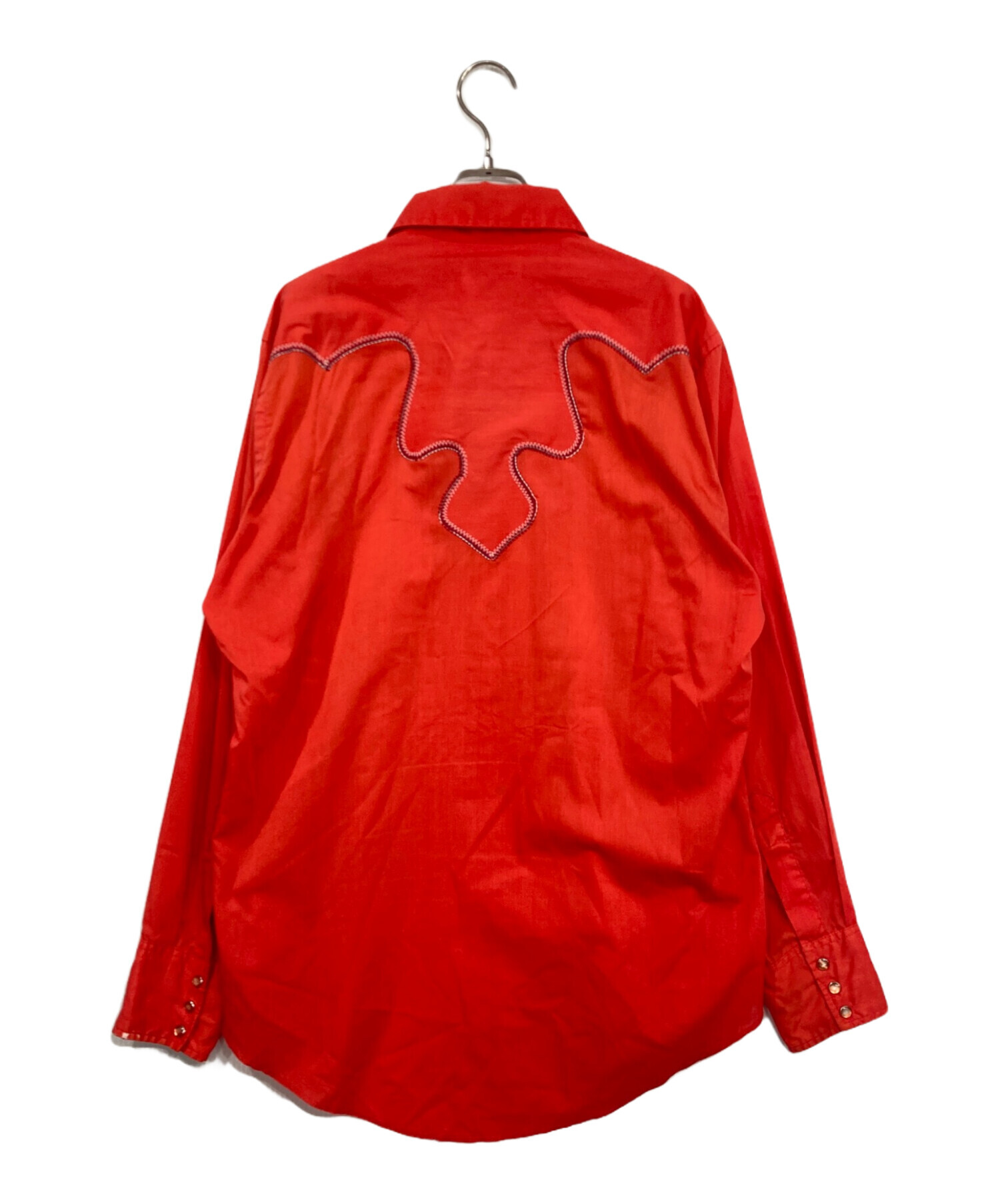 中古・古着通販】Wrangler (ラングラー) 襟芯ウエスタンシャツ レッド 
