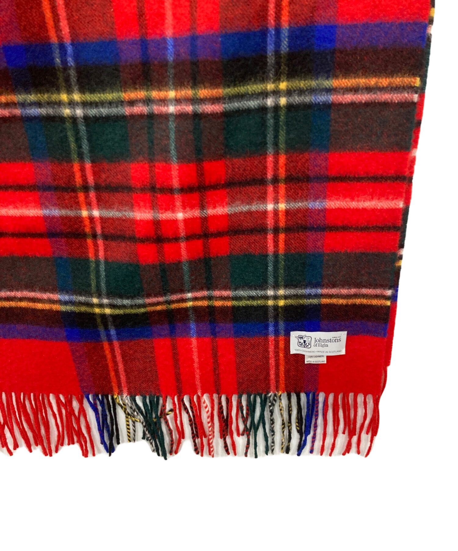 ジョンストンズオブエルガンマフラー・レッド・カシミヤ100%・ほぼ未使用 ジョンストンズオブエルガンマフラー・レッド・カシミヤ100%・ほぼ未