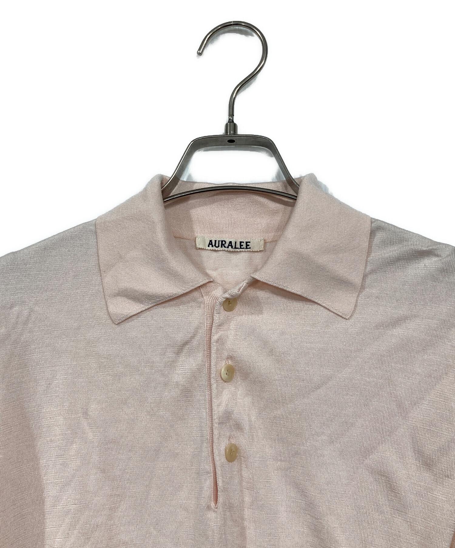 AURALEE オーラリー シルク半袖ポロシャツ ホワイト AURALEE オーラリー シルク半袖ポロシャツ ホワイト AURALEE