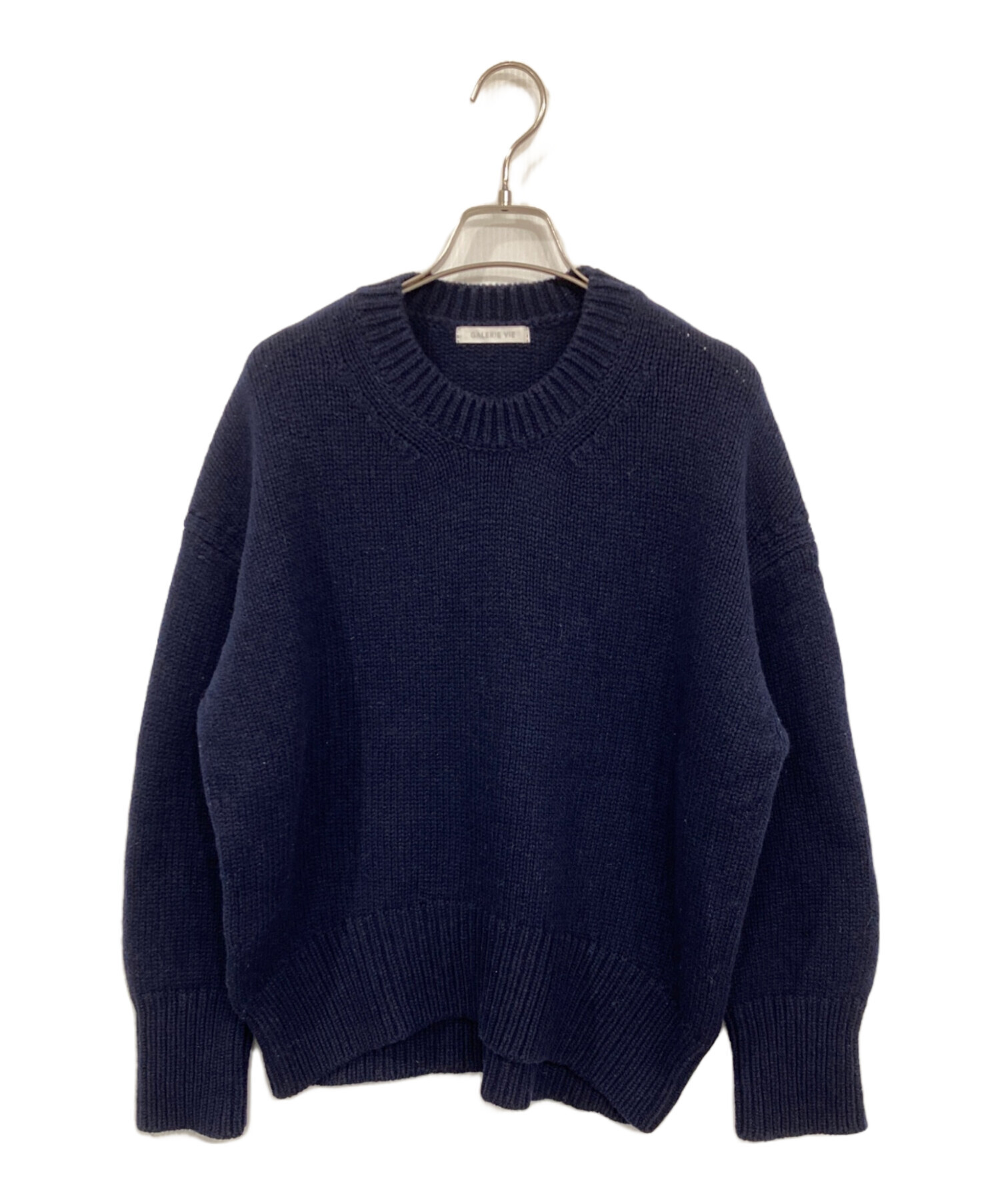 ギャルリーヴィー　ファインウールクルーネックプルオーバー　ネイビー 中古・古着通販】GALERIE VIE (ギャルリーヴィー) ファインウール