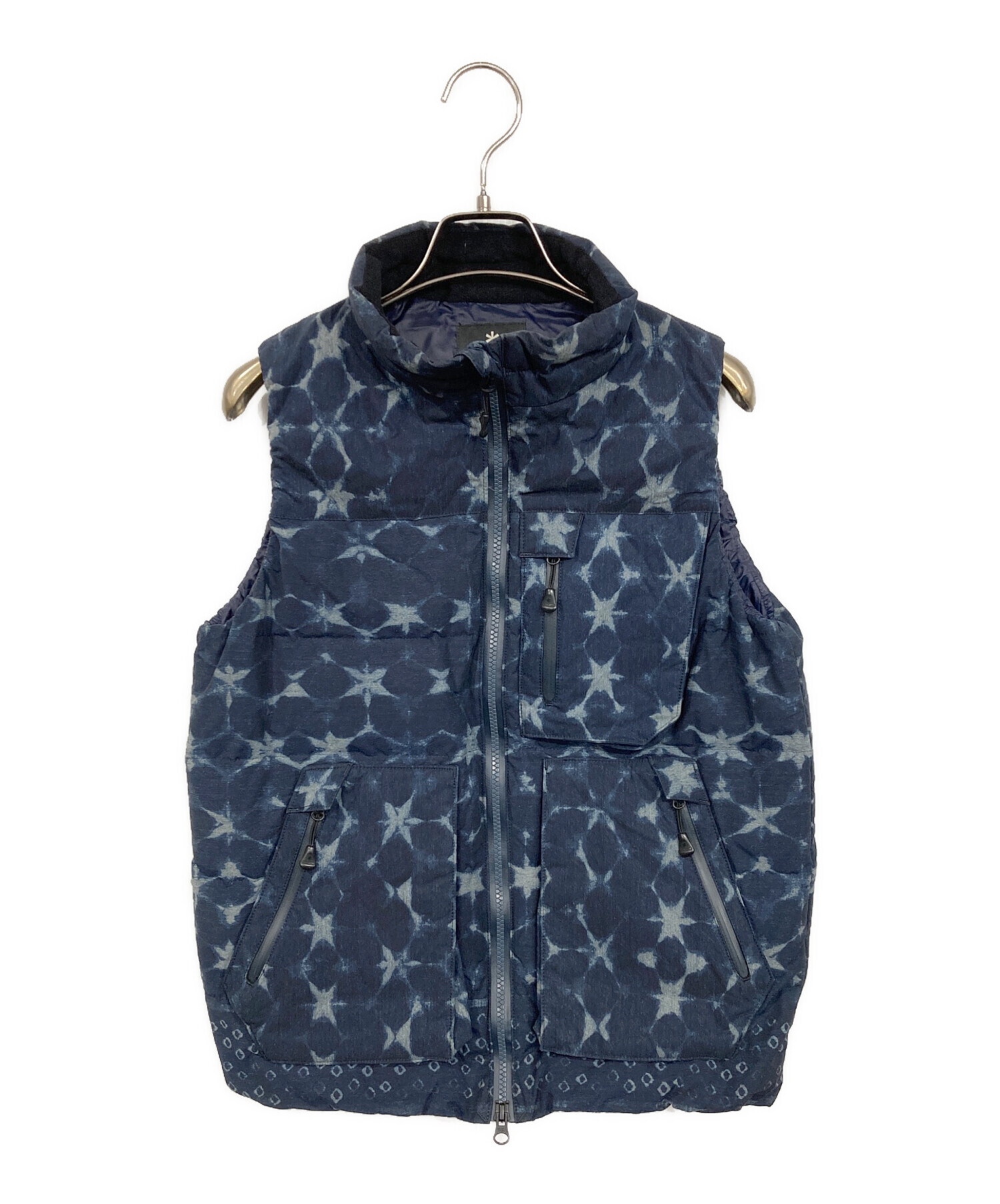 中古・古着通販】snow peak (スノーピーク) 総柄ダウンベスト ネイビー