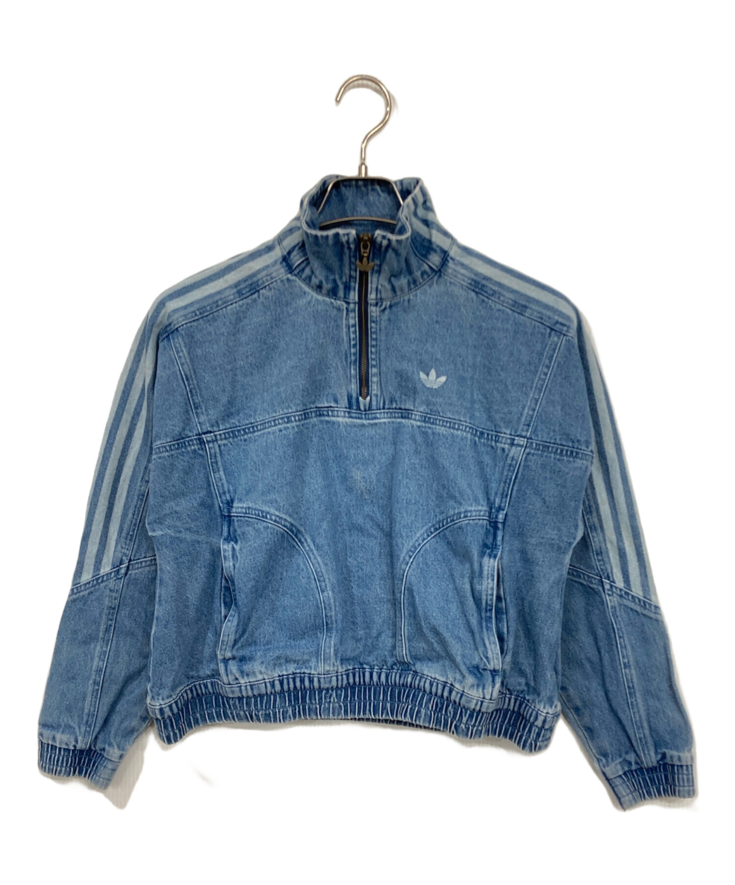 adidas デニムクロップド トラックトップ アディダス デニム Ｓ ブルー 中古・古着通販】adidas (アディダス) デニムクロップド トラック