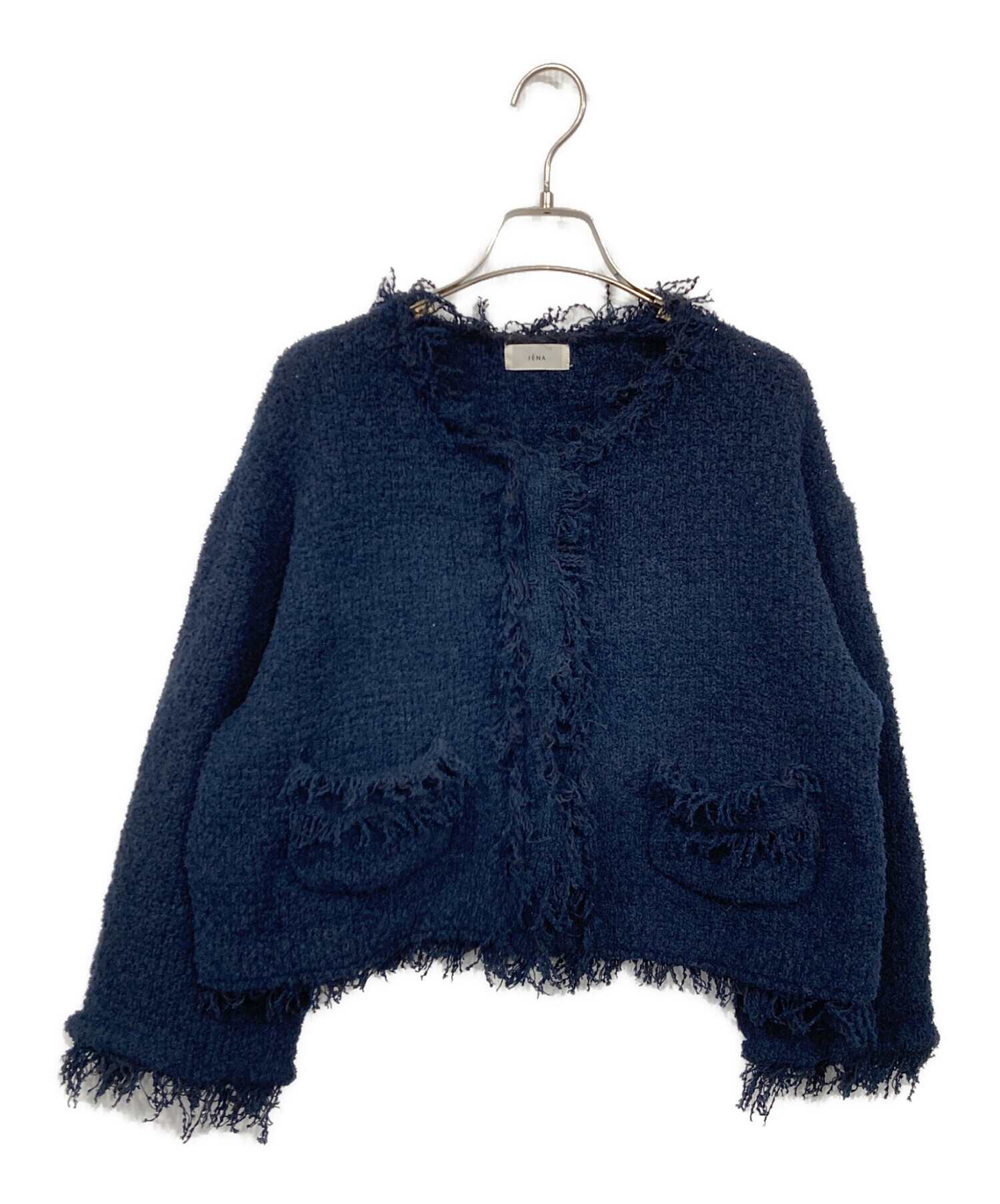 中古・古着通販】IENA (イエナ) ツイードニットジャケット ネイビー