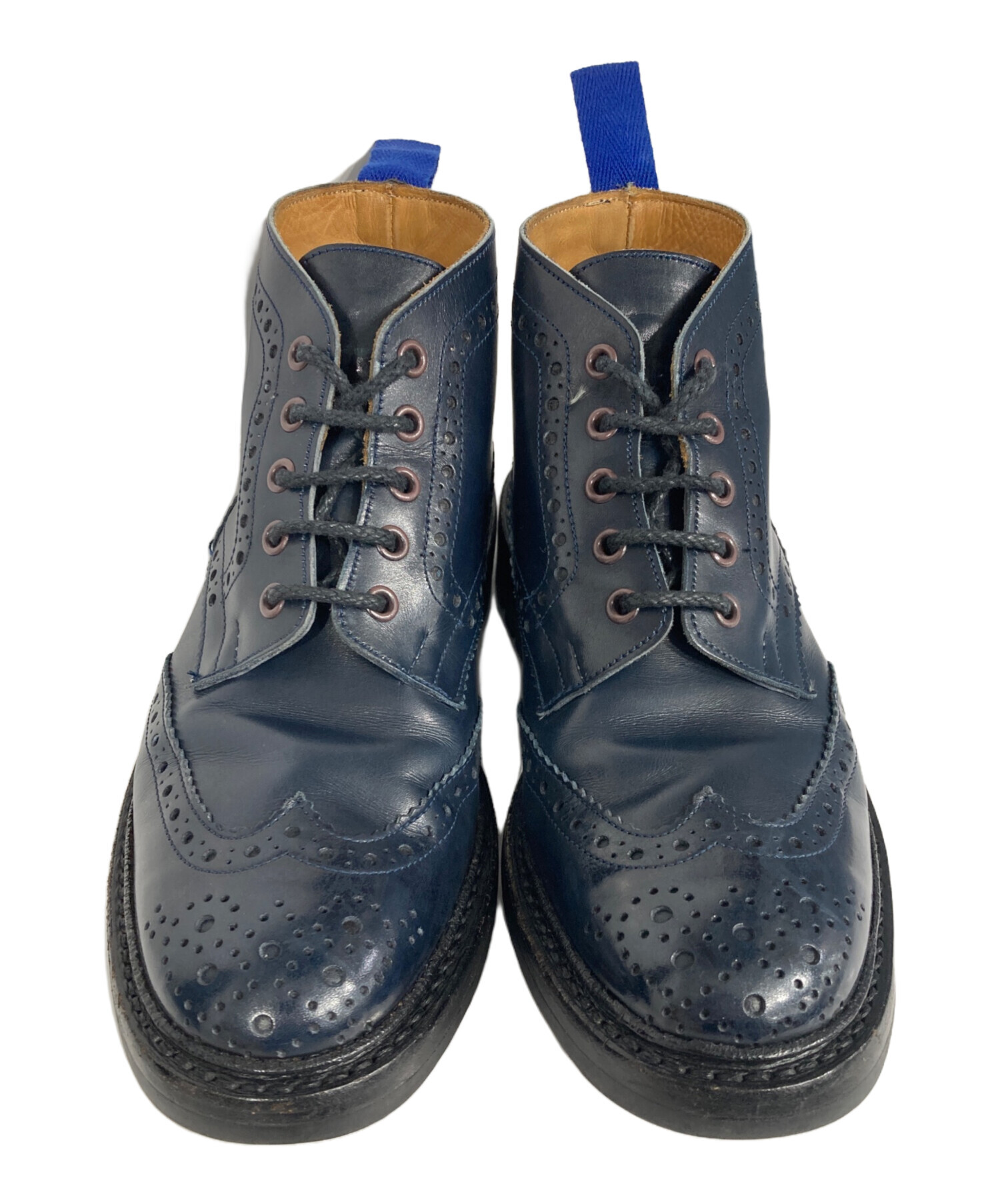 Tricker's ネイビー ブローグブーツ 中古・古着通販】Tricker's (トリッカーズ) ウィングチップブーツ