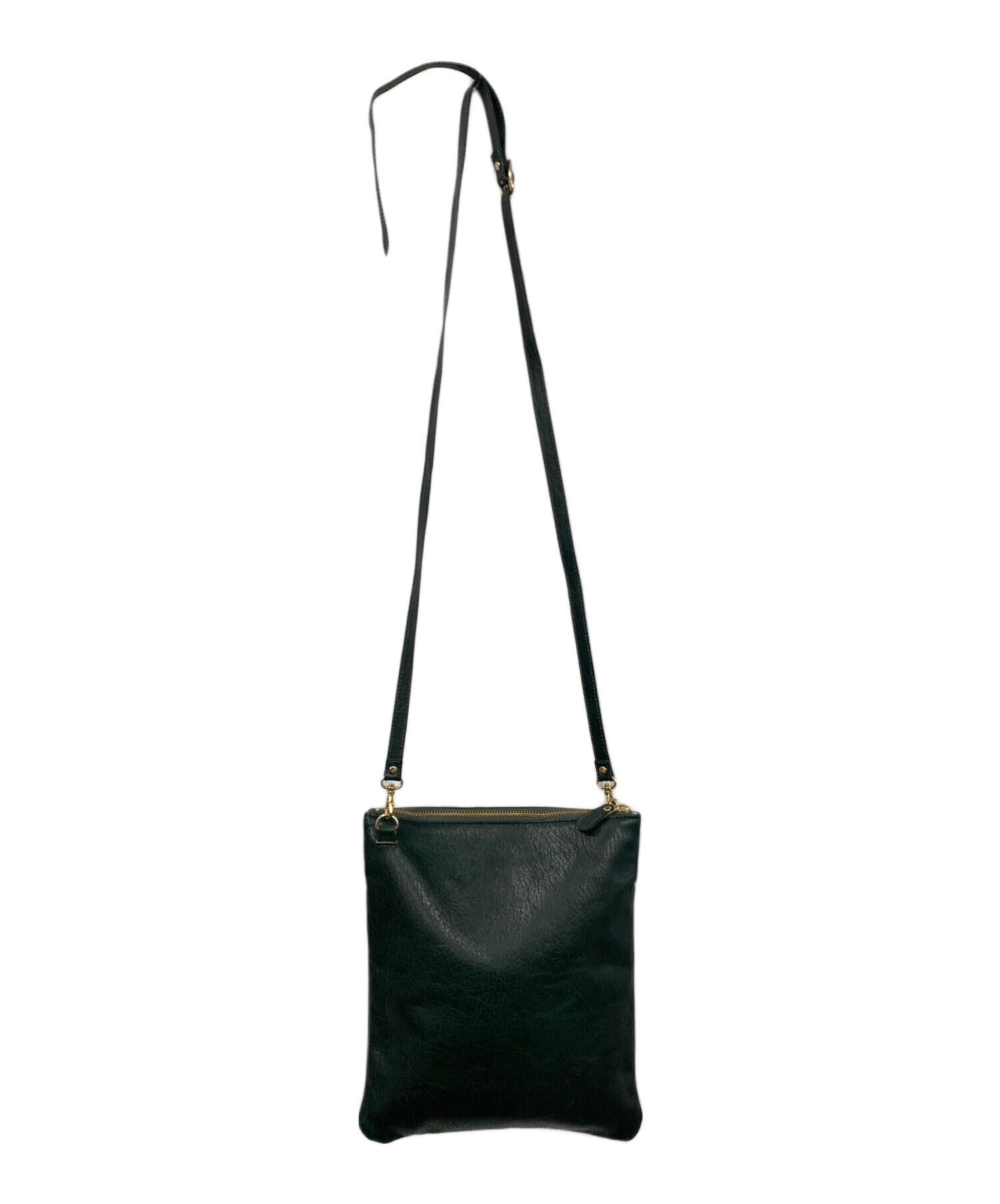 中古・古着通販】HAMANO (ハマノ) レザーショルダーバッグ グリーン