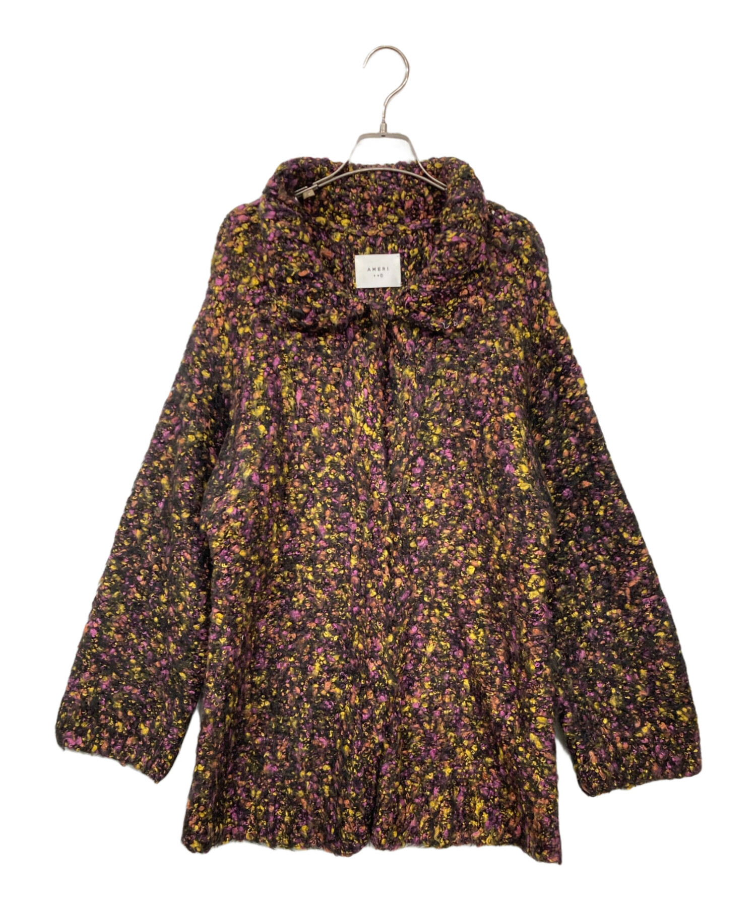 中古・古着通販】AMERI (アメリ) FUNNY YARN KNIT JACKET ブラック