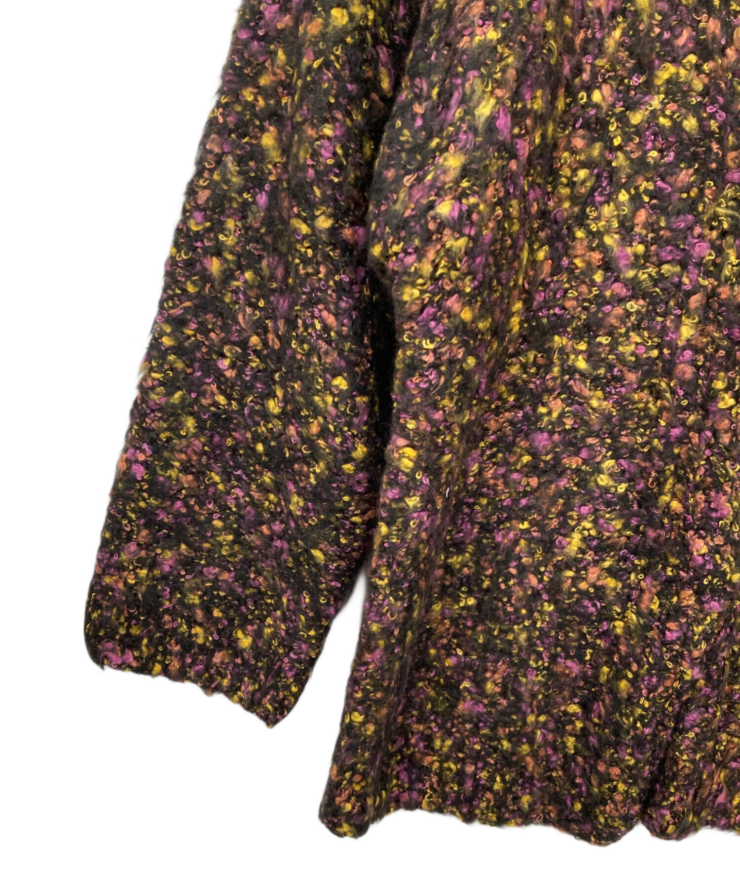 中古・古着通販】AMERI (アメリ) FUNNY YARN KNIT JACKET ブラック