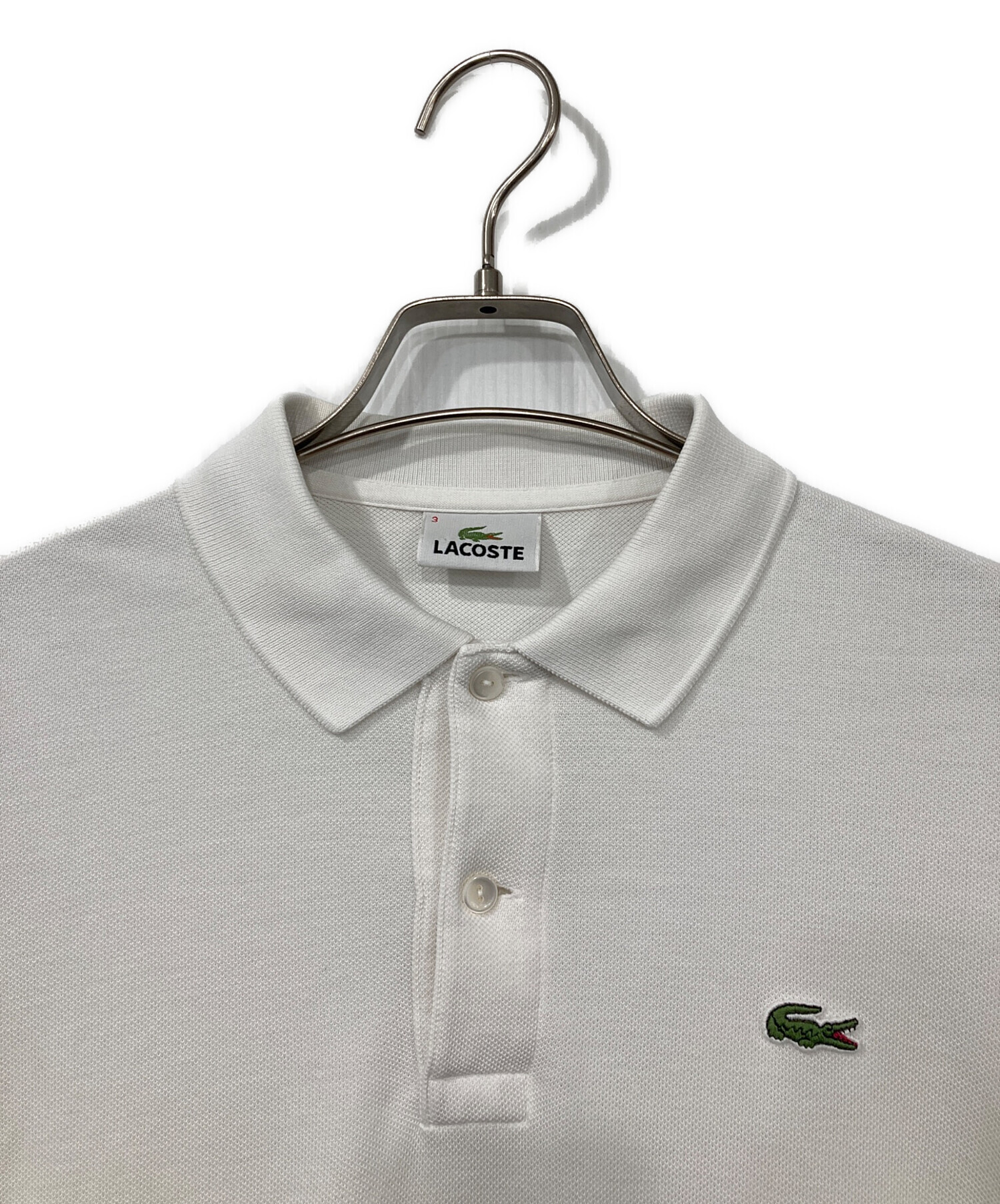中古・古着通販】LACOSTE (ラコステ) ポロシャツ ホワイト サイズ:3