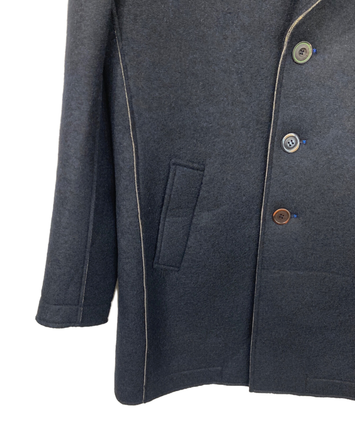 中古・古着通販】Bob (ボブ) ボンディングチェスターコート ネイビー