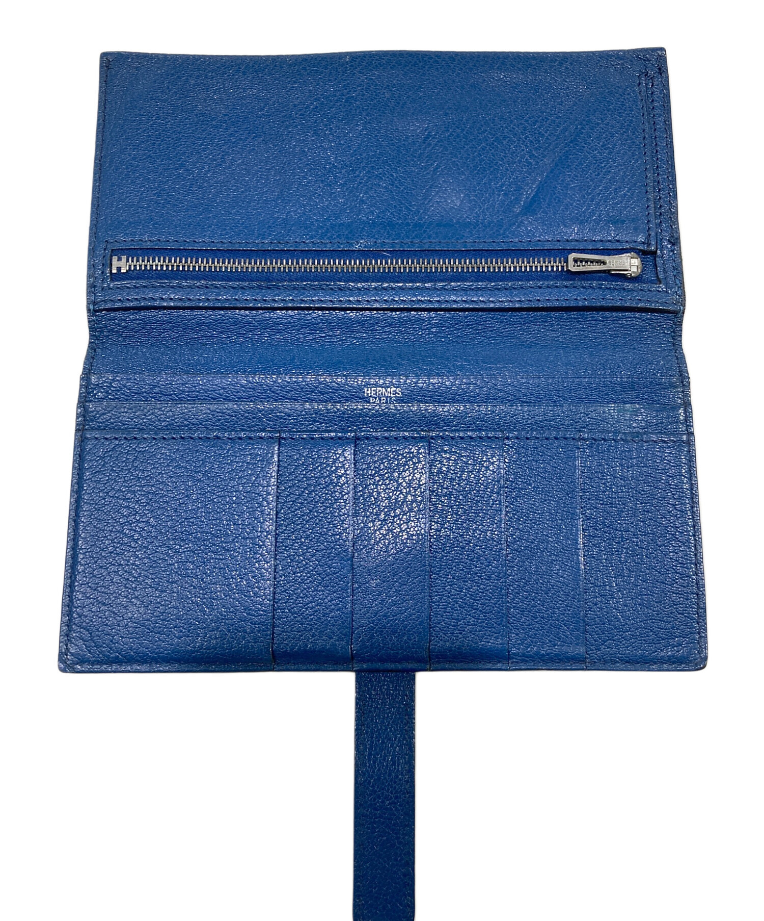 中古・古着通販】HERMES (エルメス) 2つ折り財布 ブルー｜ブランド
