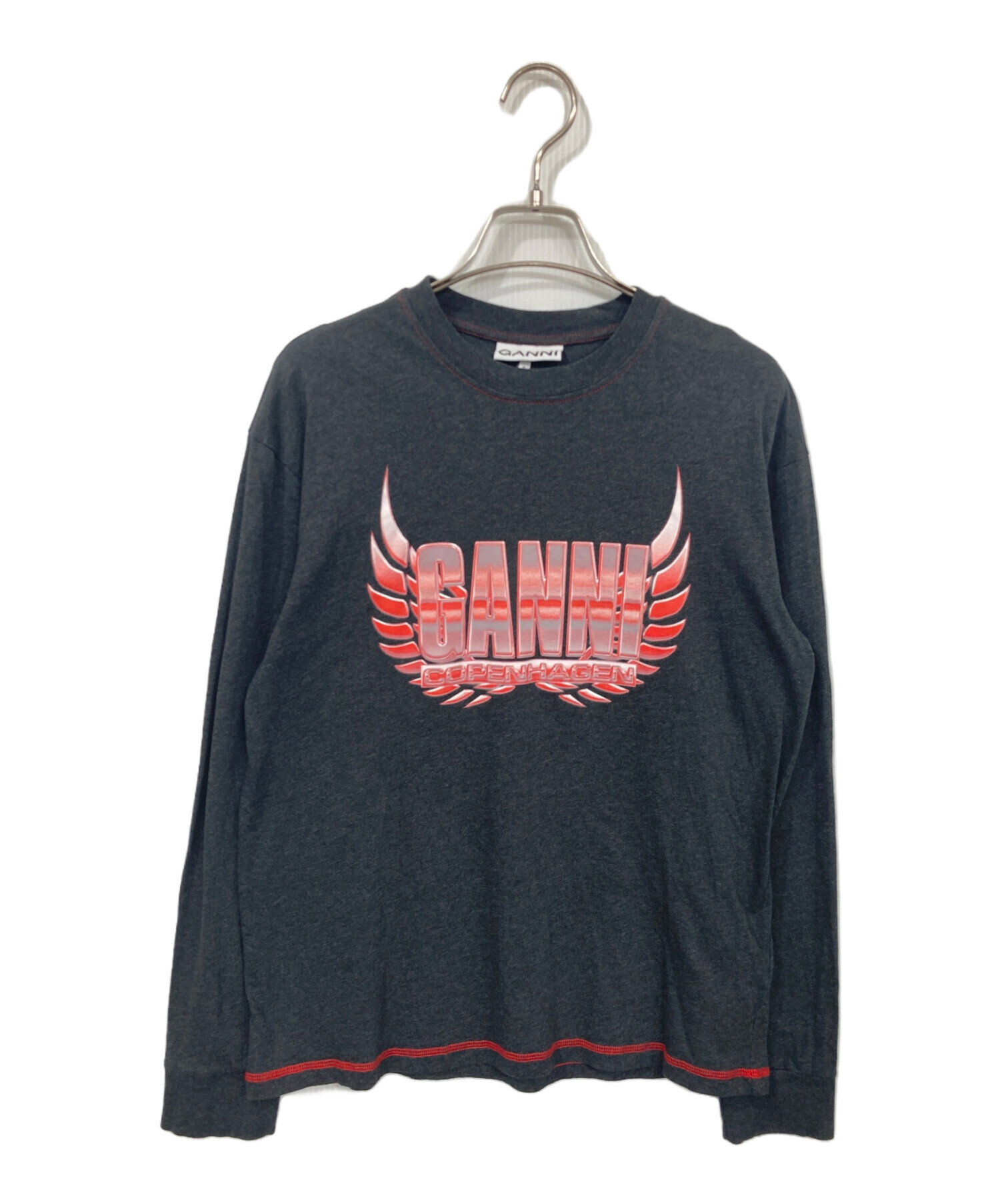 Ganni 長袖Tシャツ 新品未使用 中古・古着通販】Ganni (ガニー) プリントロングスリーブTシャツ