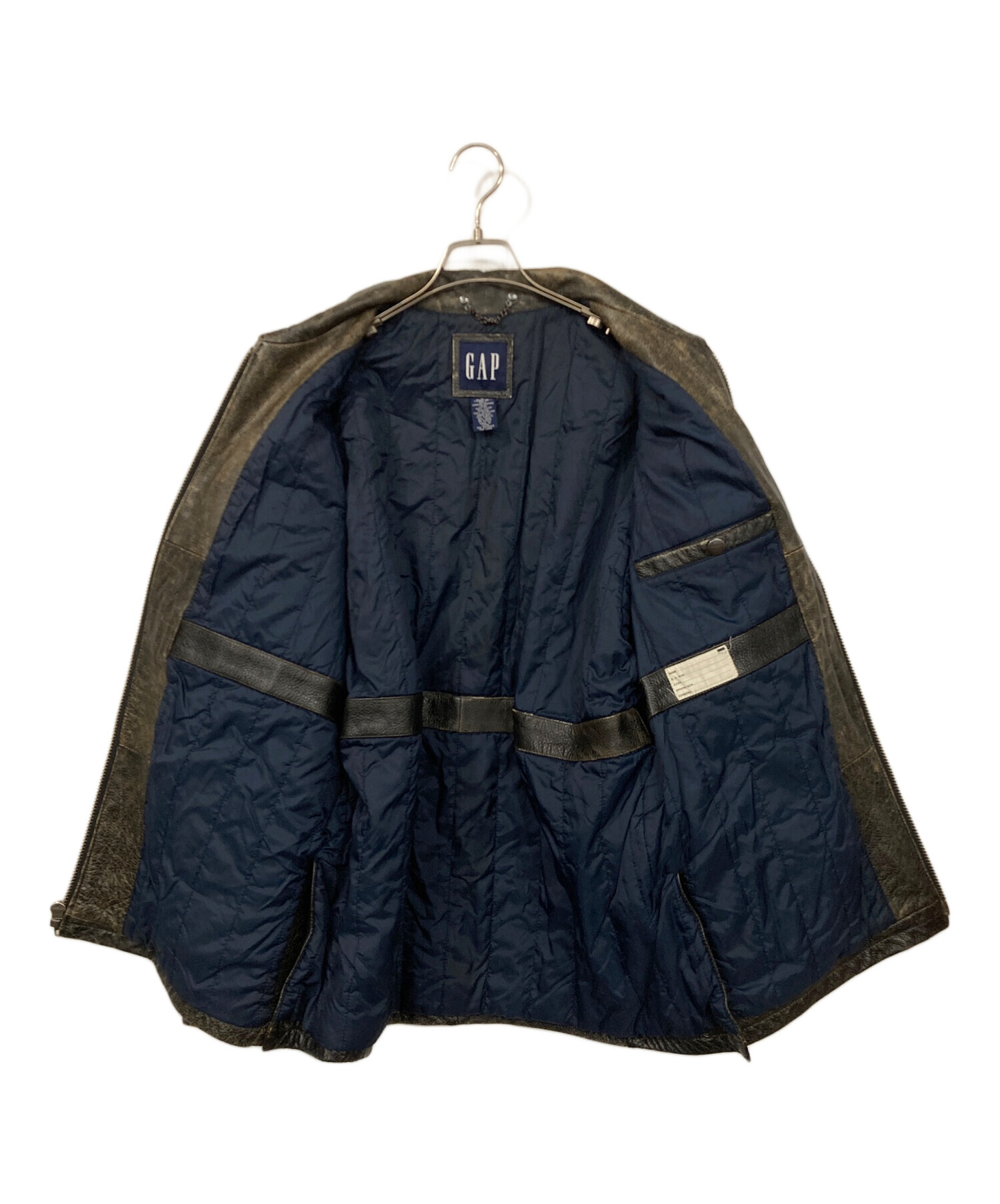 中古・古着通販】GAP (ギャップ) レザージャケット ブラック サイズ:M