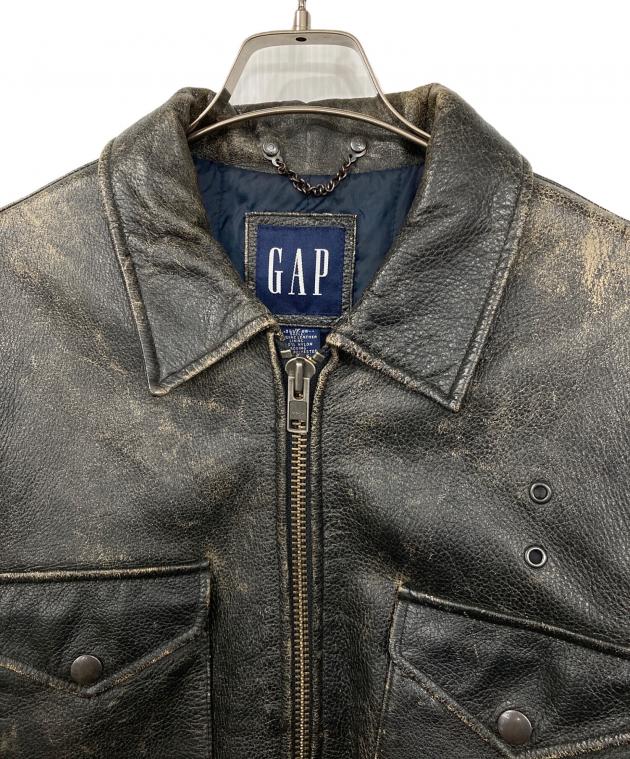 中古・古着通販】GAP (ギャップ) レザージャケット ブラック サイズ:M