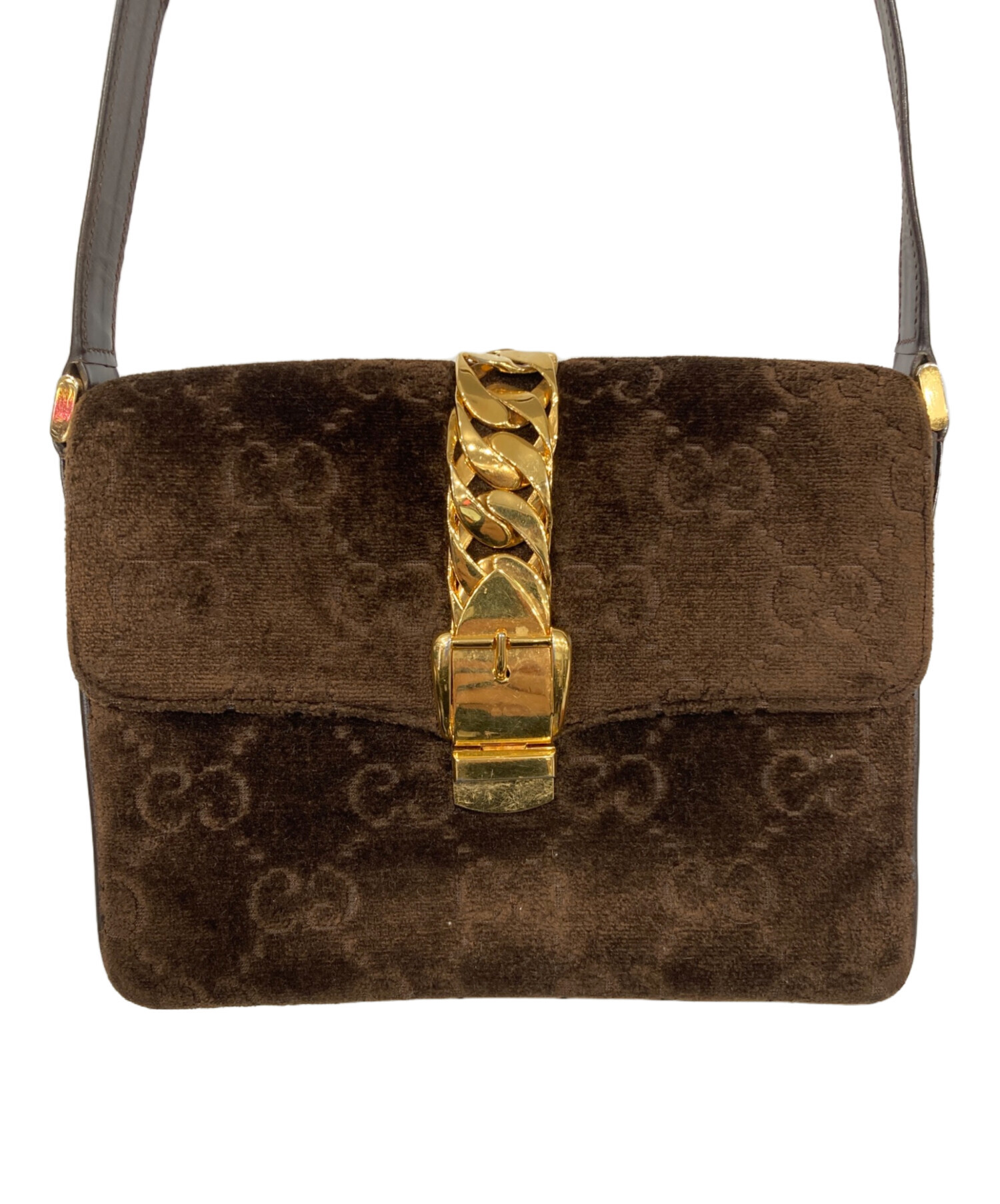 中古・古着通販】GUCCI (グッチ) シルヴィGGベロアショルダー