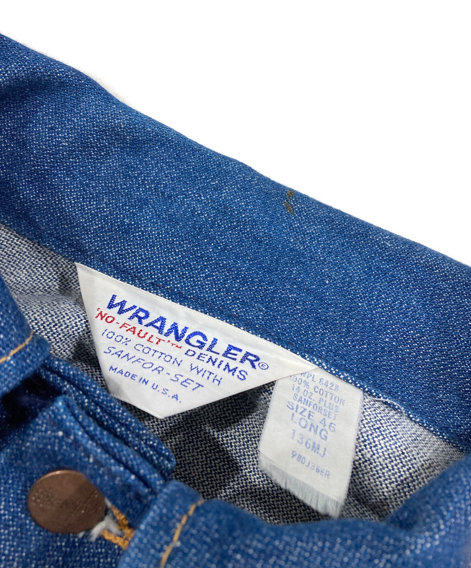 中古・古着通販】Wrangler (ラングラー) デニムジャケット インディゴ