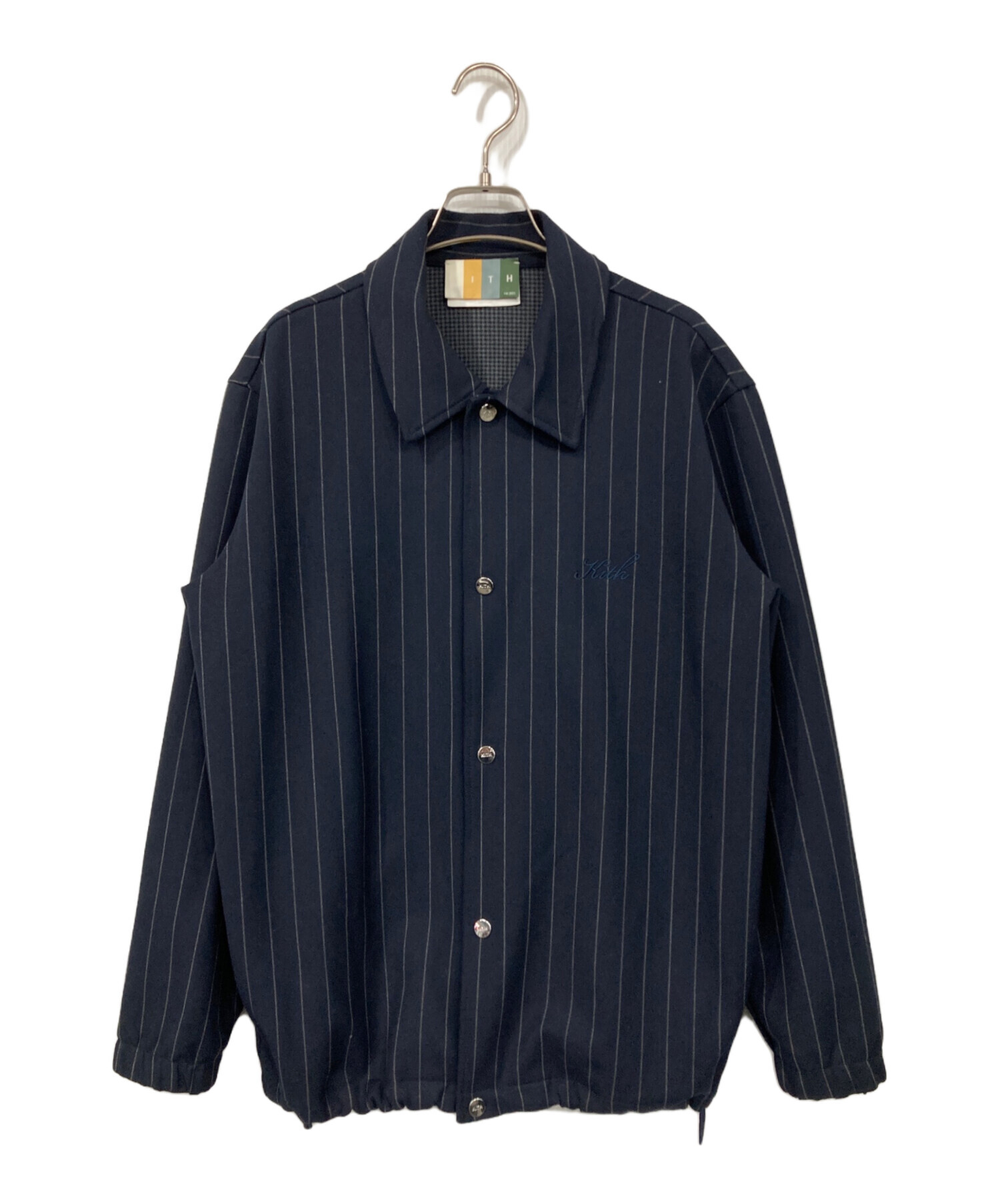 中古・古着通販】KITH (キス) ストライプコーチジャケット ネイビー