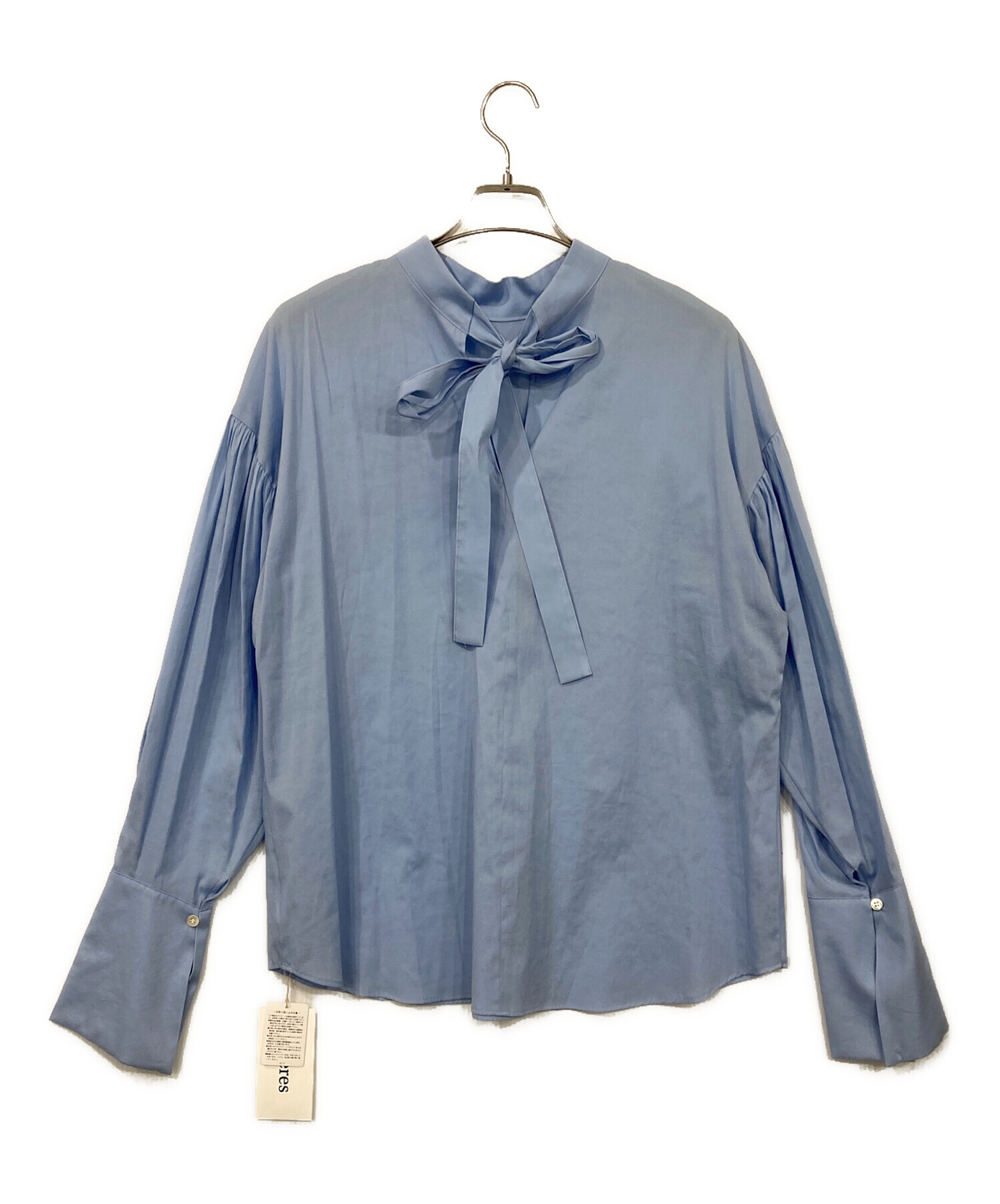 deres ブラウス　ブルー 中古・古着通販】deres (デレス) Alison sheer dual blouse ブルー