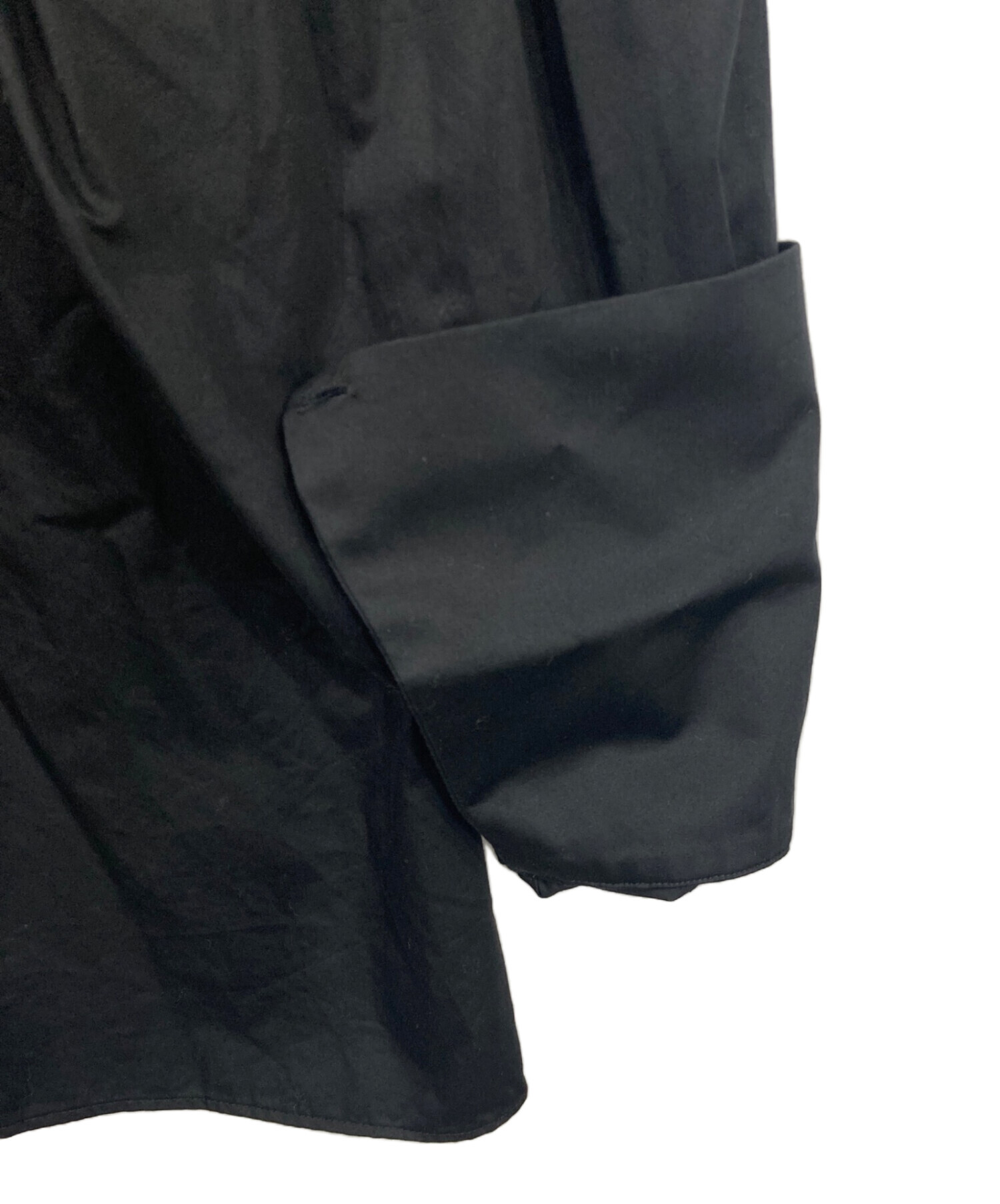 deresデレス　flow shirt noir (black)ウールシャツ黒 中古・古着通販】deres (デレス) Long sleeve blouse ブラック サイズ