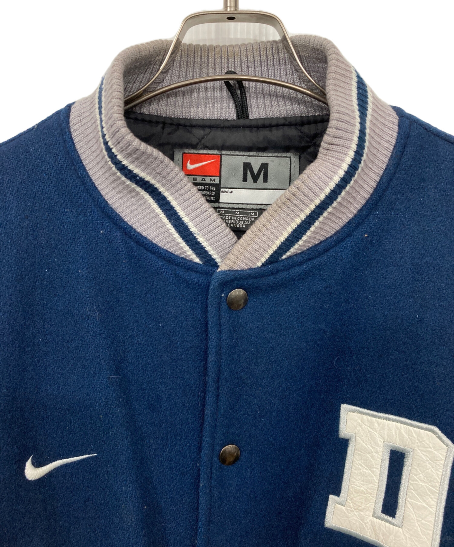中古・古着通販】NIKE (ナイキ) レザー切替スタジャン ブルー×ベージュ