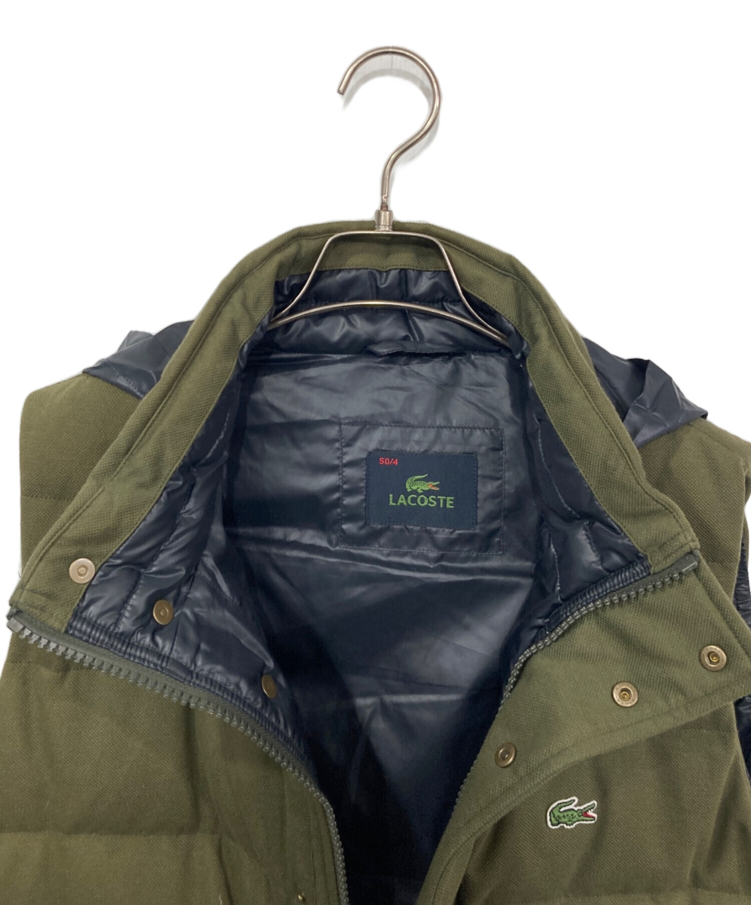 中古・古着通販】LACOSTE (ラコステ) ダウンベスト カーキ サイズ:50