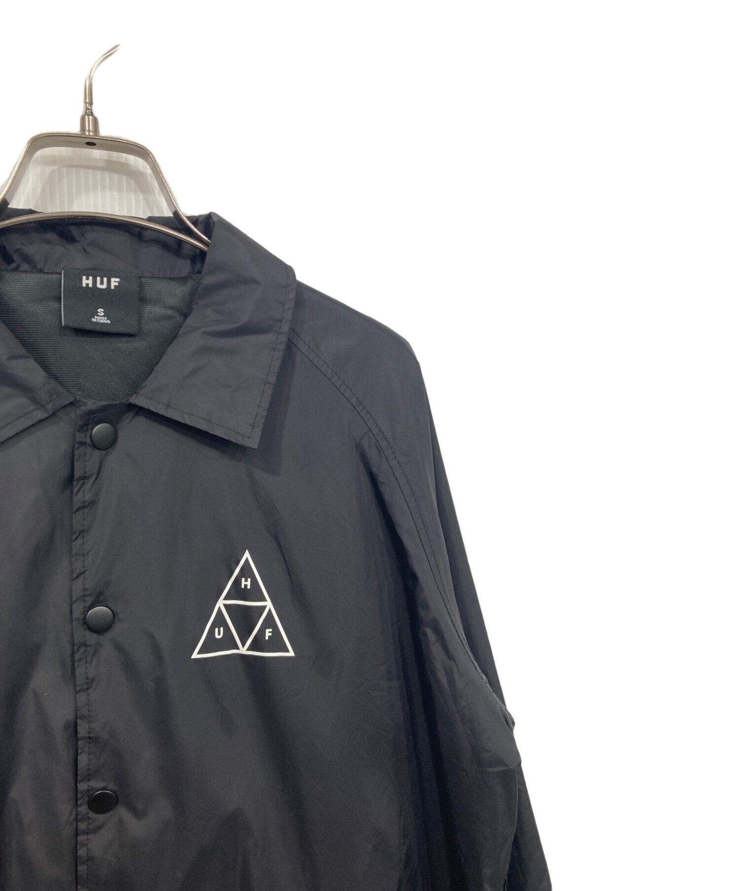 中古・古着通販】HUF (ハフ) コーチジャケット ブラック サイズ:S 