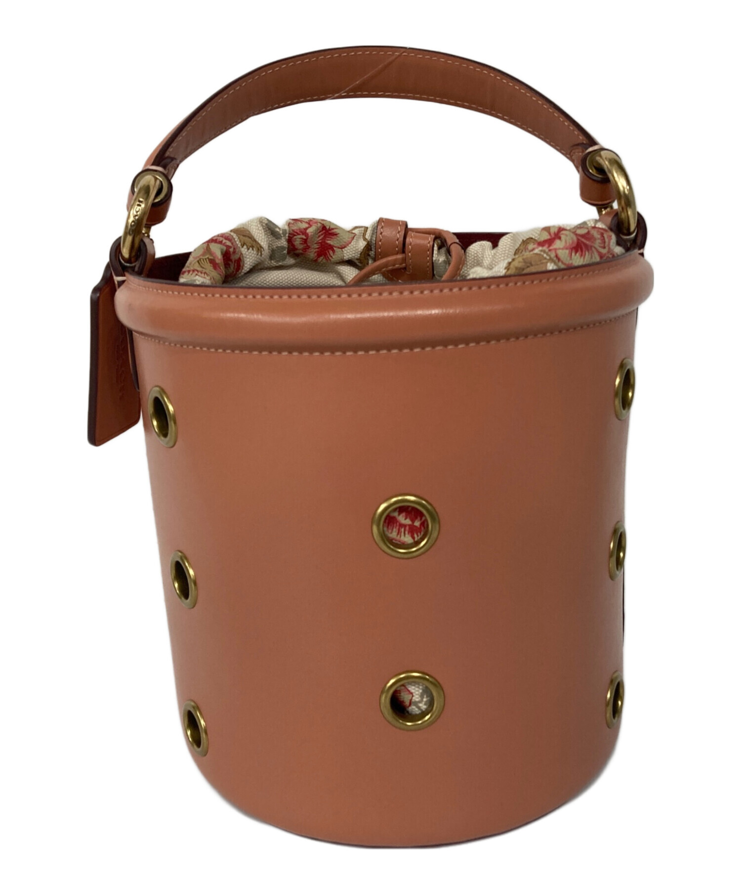 COACH コーチ ピンクレザー巾着バケツ 2wayショルダー斜めがけバッグ クロスボディ 中古・古着通販】COACH (コーチ) バケツショルダーバッグ ピンク