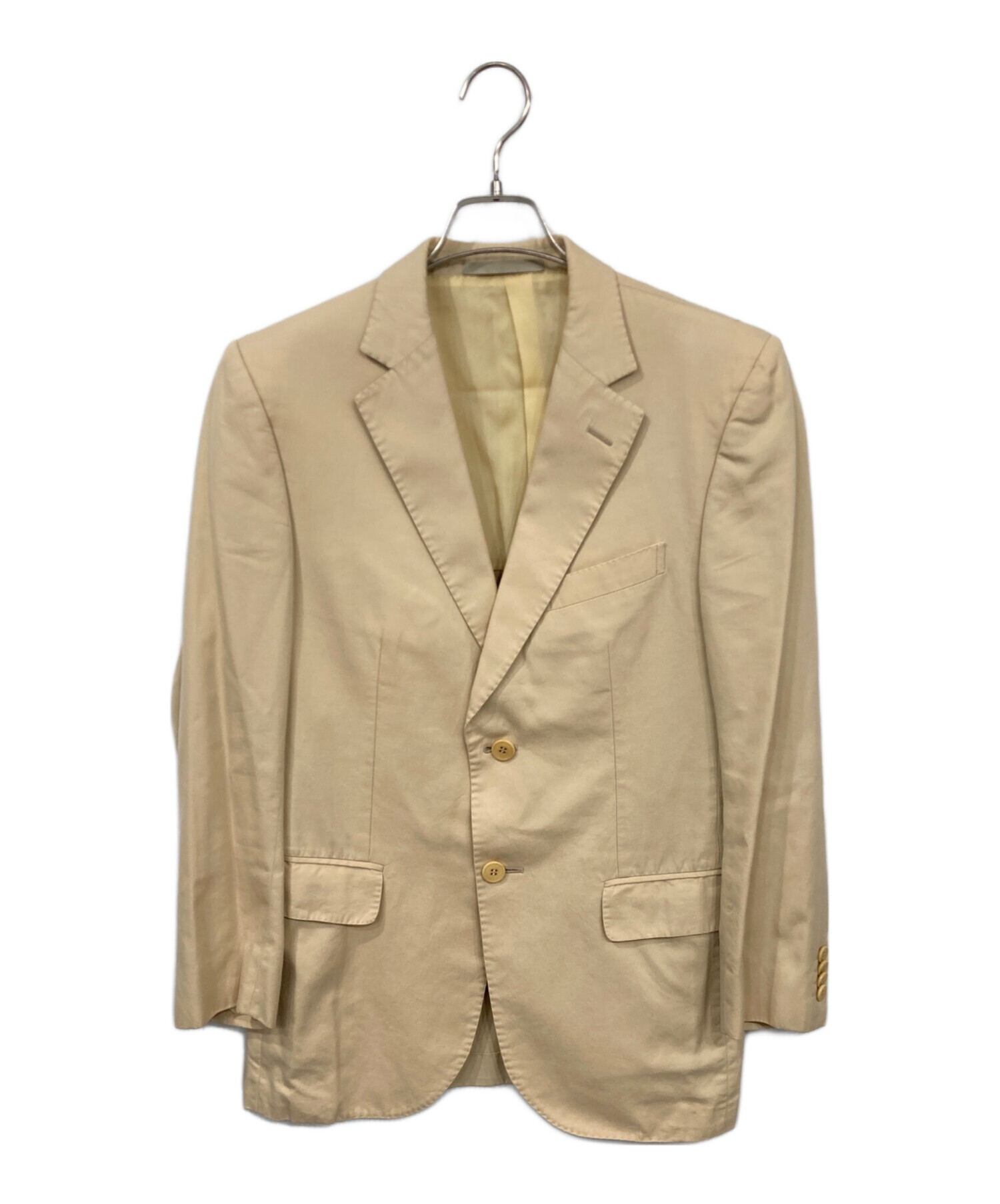極美品 XL ゼニア 麻混 テーラードジャケット ベージュ 春夏 イタリア製 中古・古着通販】ZEGNA (ゼニア) ジャケット ベージュ サイズ:46C