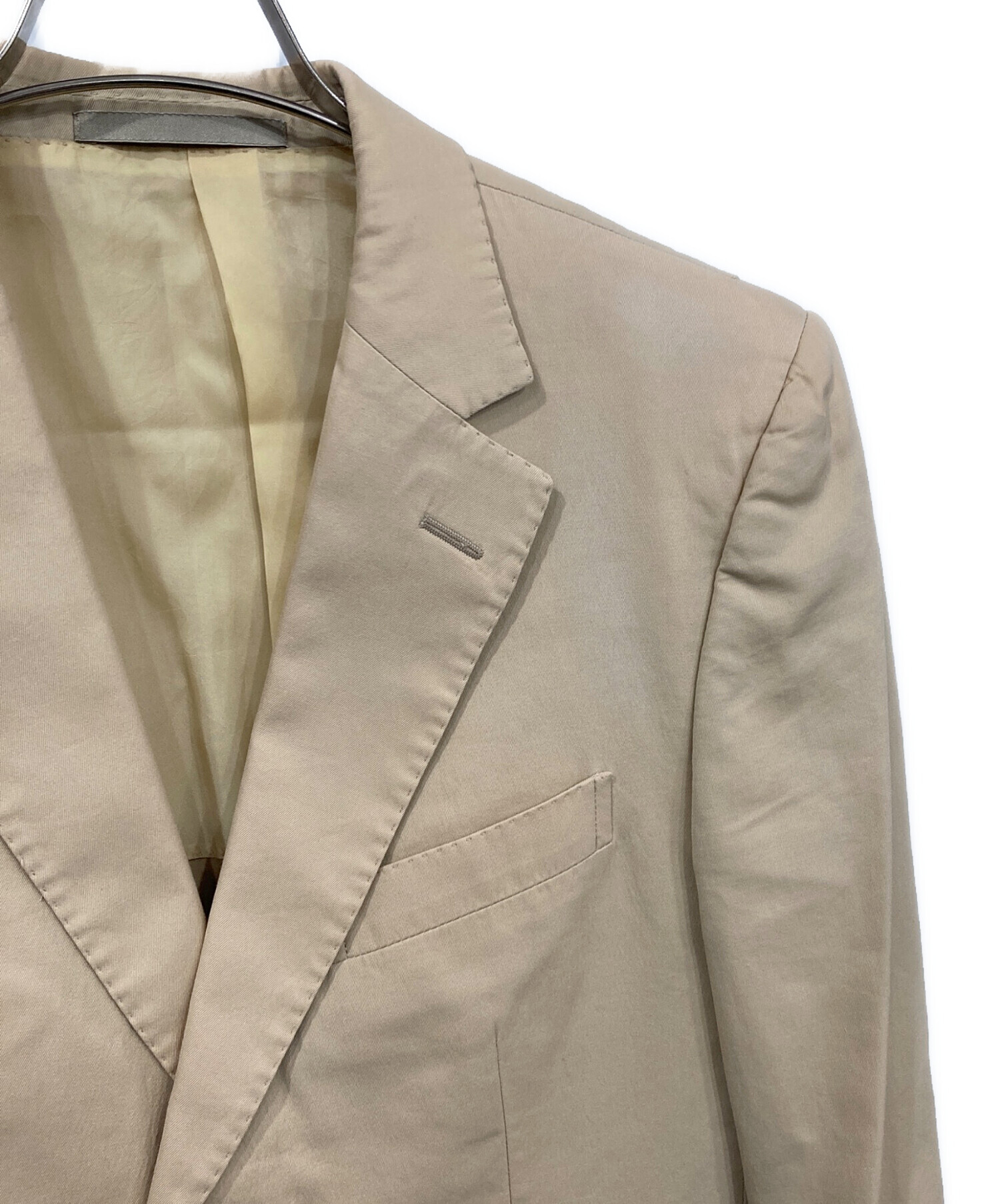 極美品 XL ゼニア 麻混 テーラードジャケット ベージュ 春夏 イタリア製 中古・古着通販】ZEGNA (ゼニア) ジャケット ベージュ サイズ:46C