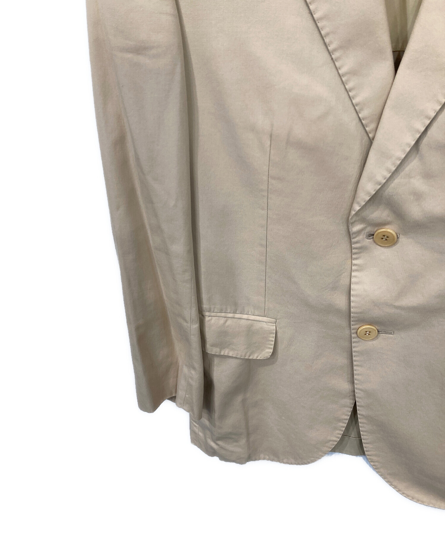極美品 XL ゼニア 麻混 テーラードジャケット ベージュ 春夏 イタリア製 中古・古着通販】ZEGNA (ゼニア) ジャケット ベージュ サイズ:46C