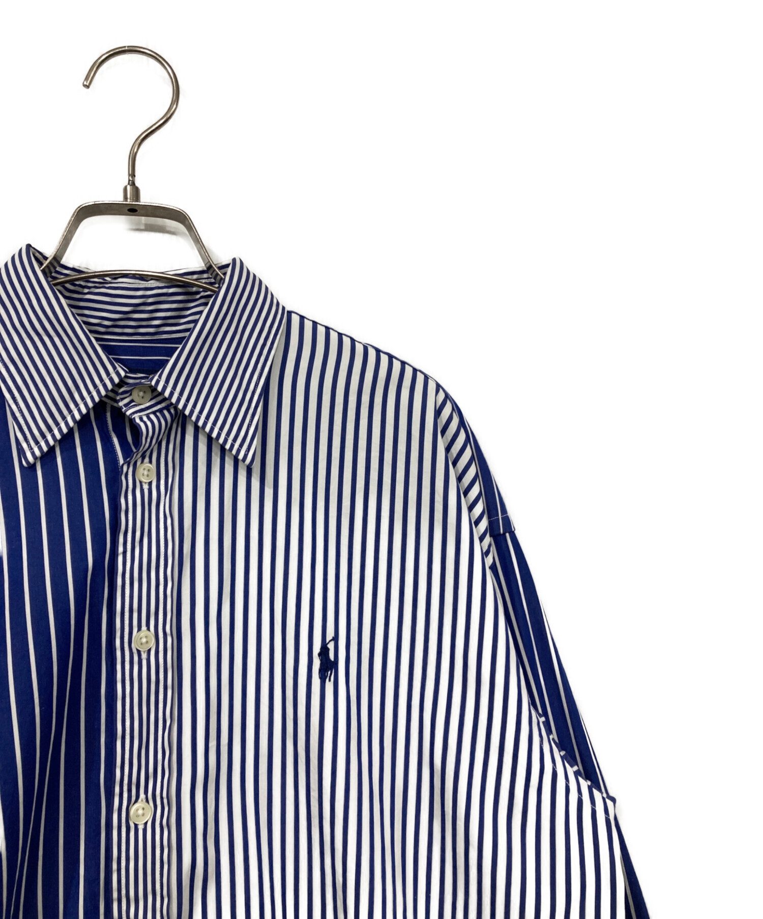 【美品】　ポロラルフローレン　ストライプシャツ　ブルー　8 M 中古・古着通販】POLO RALPH LAUREN (ポロ・ラルフローレン) 切替