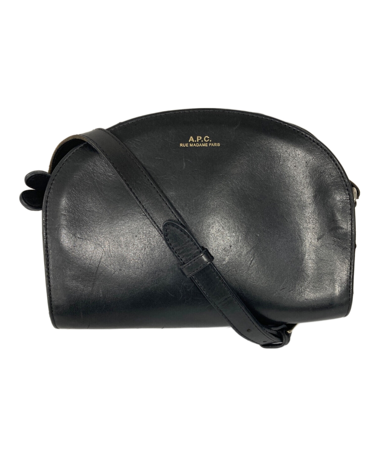 ブラックレザーショルダーバッグ　a.p.c 中古・古着通販】A.P.C. (アーペーセー) レザーショルダーバッグ