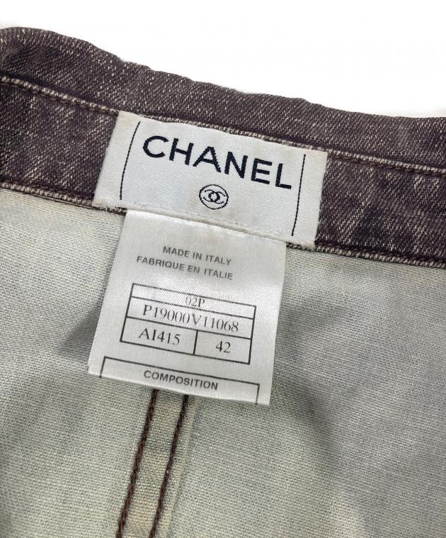 中古・古着通販】CHANEL (シャネル) ココマークボタンデニム3B 中古・古着通販】CHANEL (シャネル) ココマークボタンデニム3B