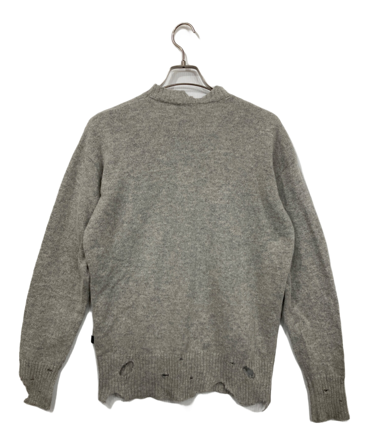 中古・古着通販】DIESEL (ディーゼル) ダメージ加工ニット グレー 