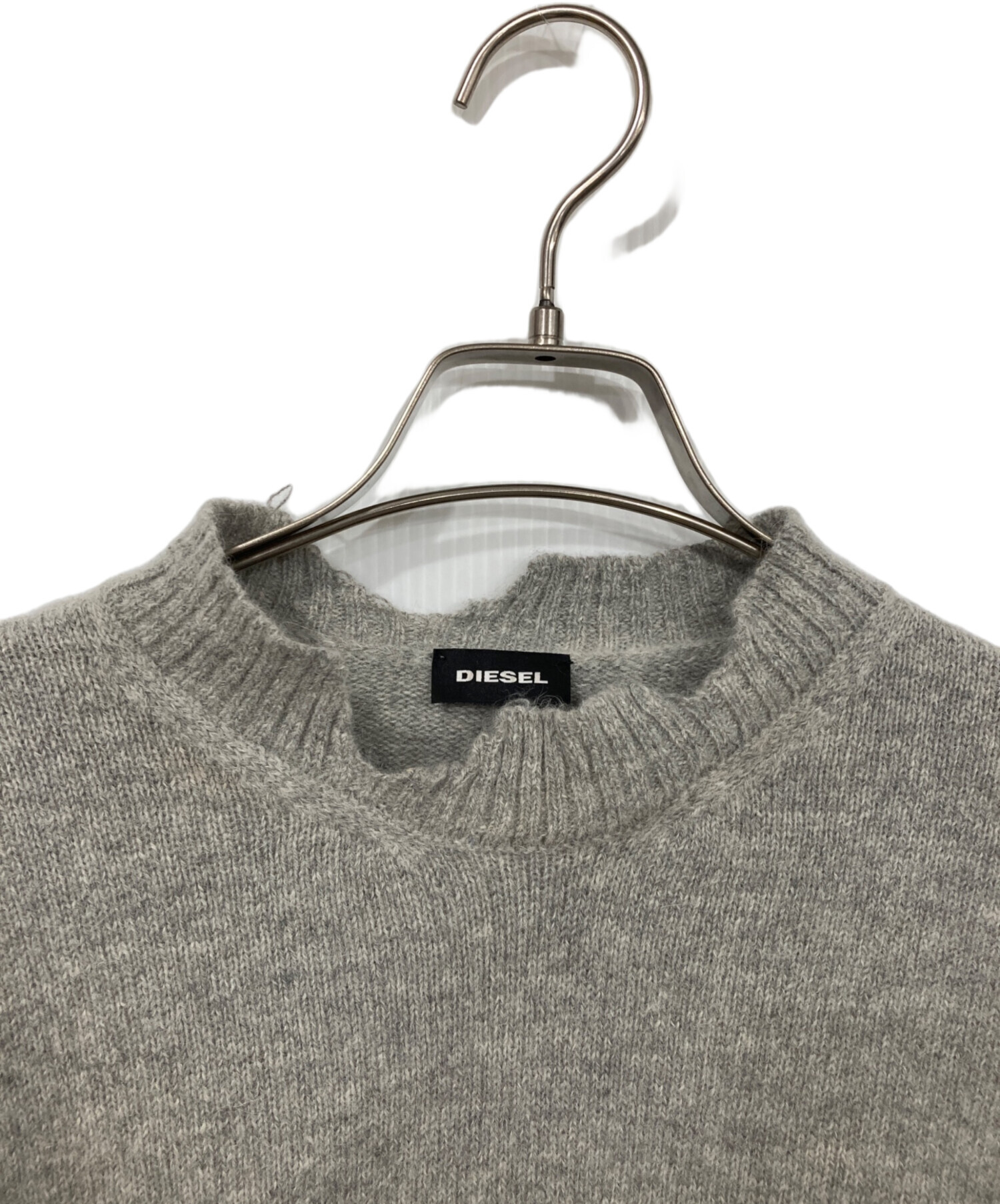 中古・古着通販】DIESEL (ディーゼル) ダメージ加工ニット グレー 