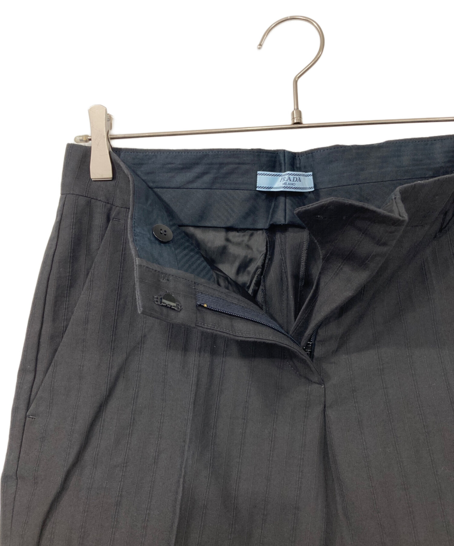 中古・古着通販】PRADA (プラダ) ストライプスラックス ネイビー