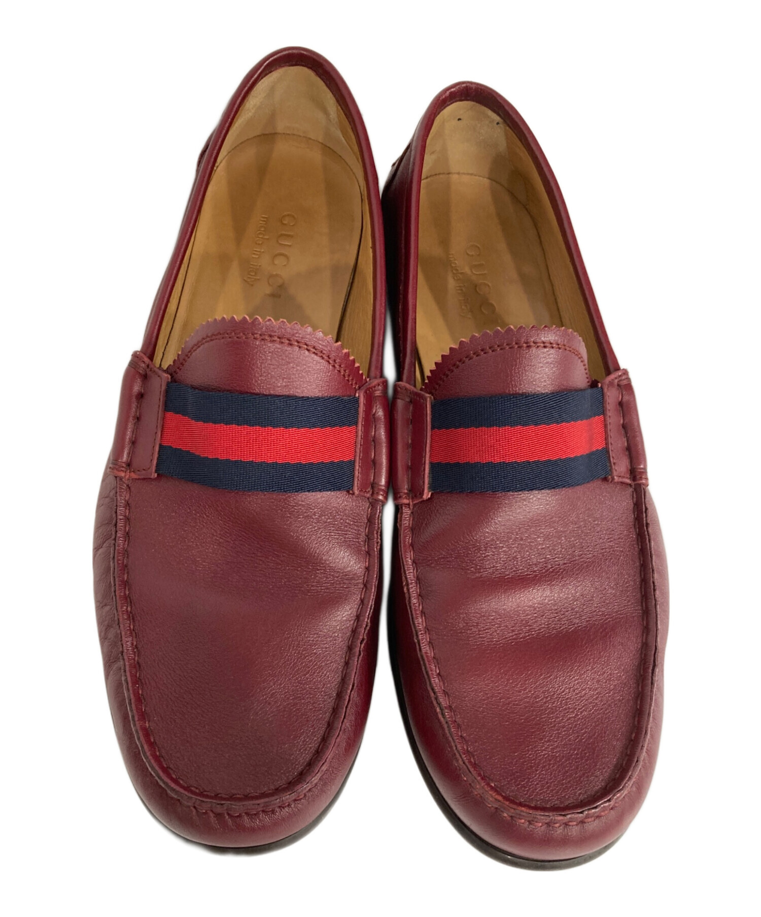 中古・古着通販】GUCCI (グッチ) シェリーラインローファー ワイン