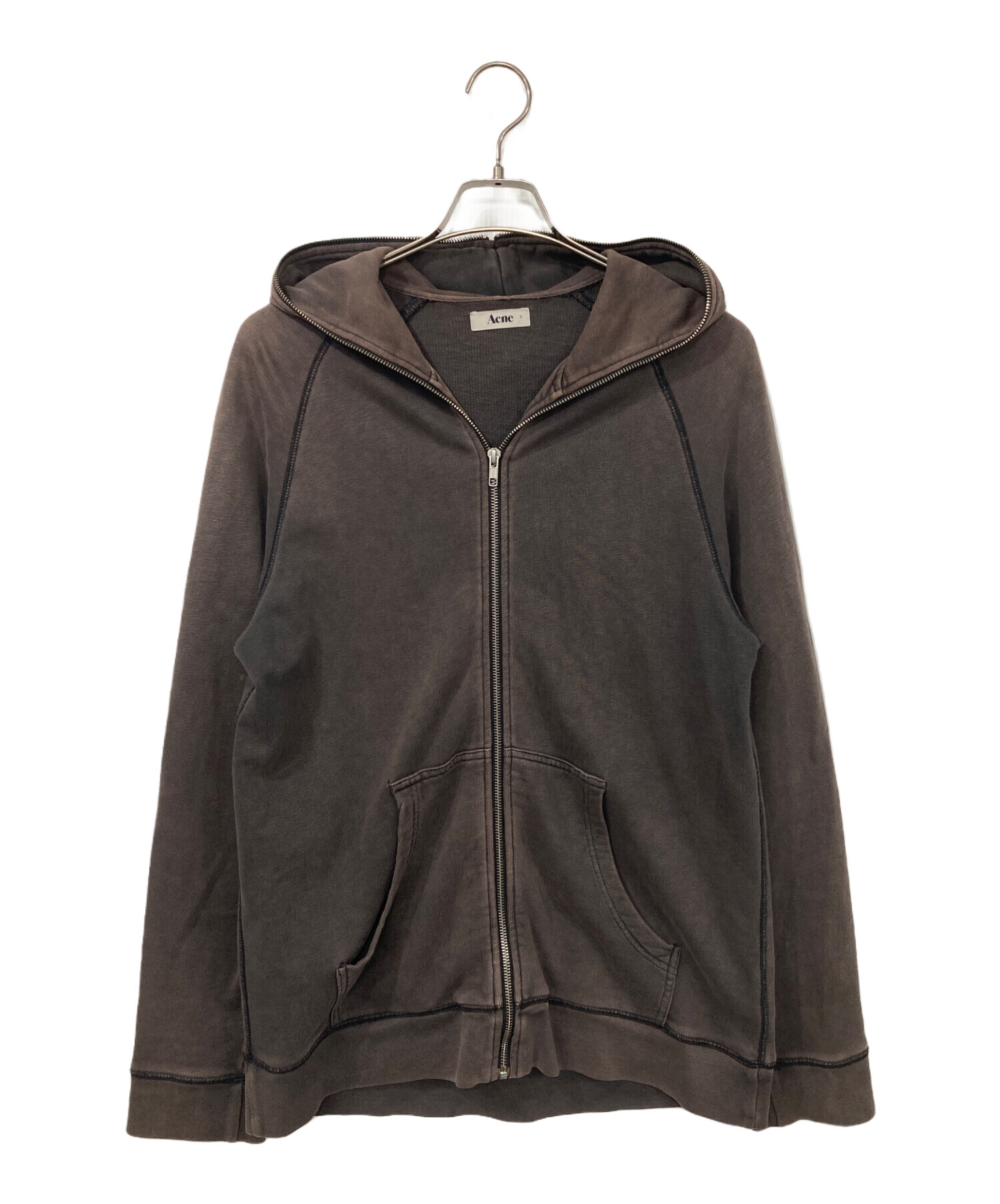 中古・古着通販】Acne (アクネ) 裏サーマルジップパーカー ブラウン 
