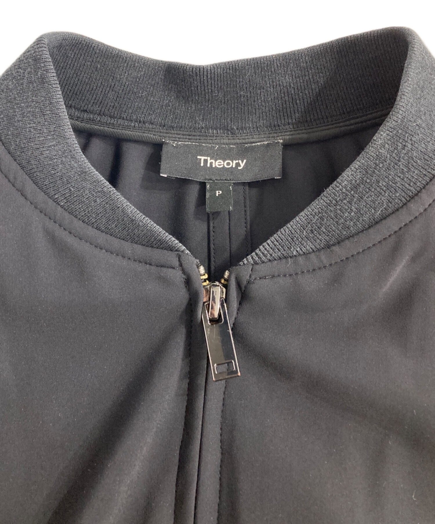 美品　Theory(セオリー)/ブルゾン(ナイロンジャージー)/黒 中古・古着通販】theory (セオリー) ウォッシャブルアノラックブルゾン