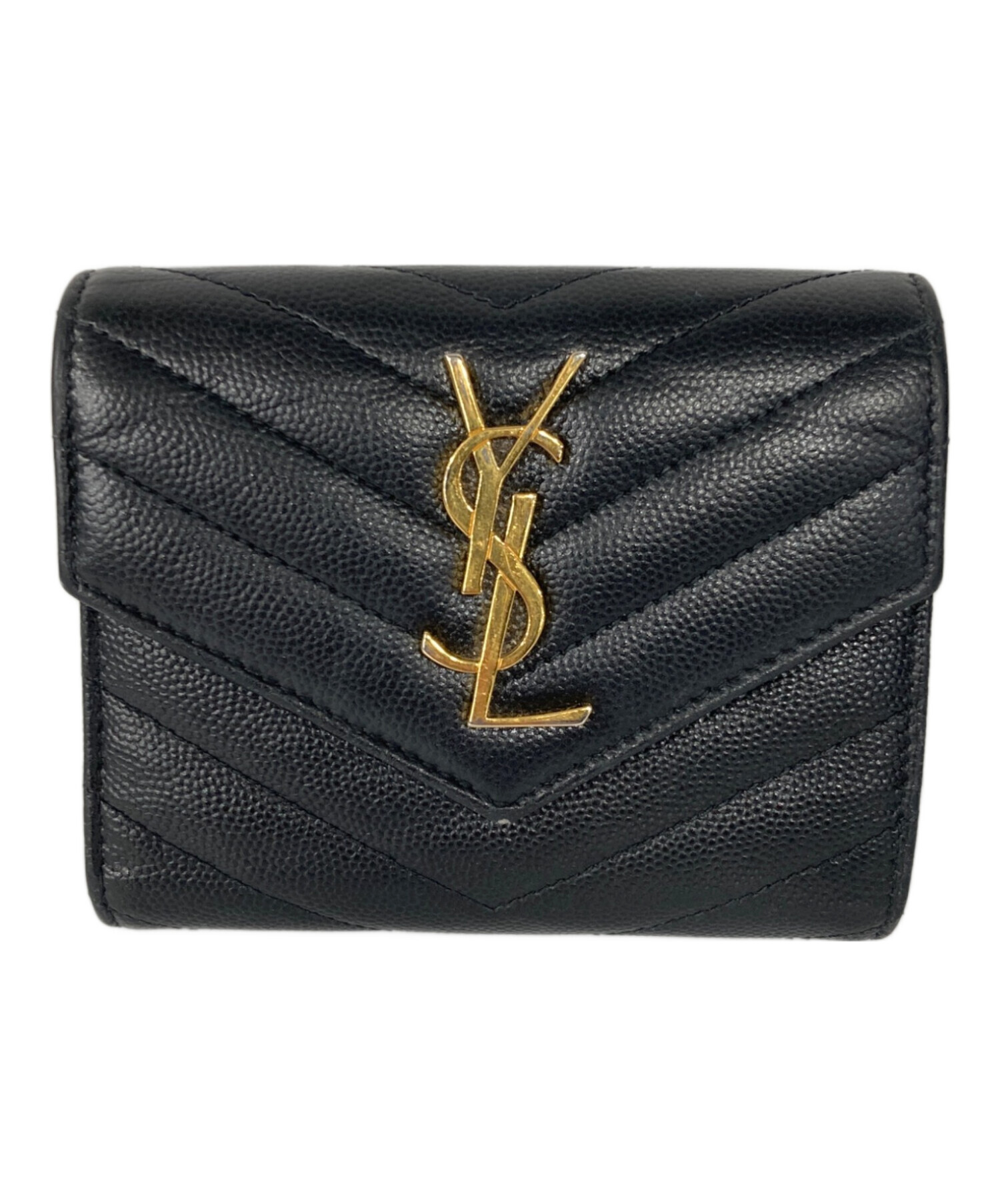 極美品 SAINT LAURENT レザーVステッチ 折り財布 中古・古着通販】Saint Laurent Paris (サンローランパリ) Vステッチ3