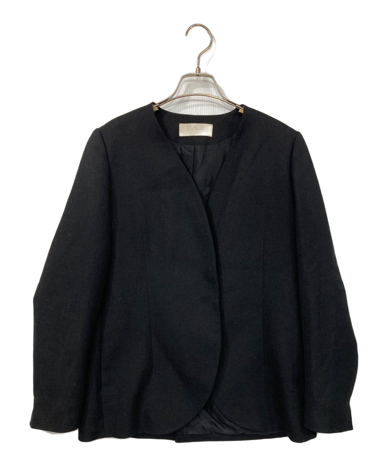 中古・古着通販】Plage (プラージュ) Collarless ジャケット ブラック