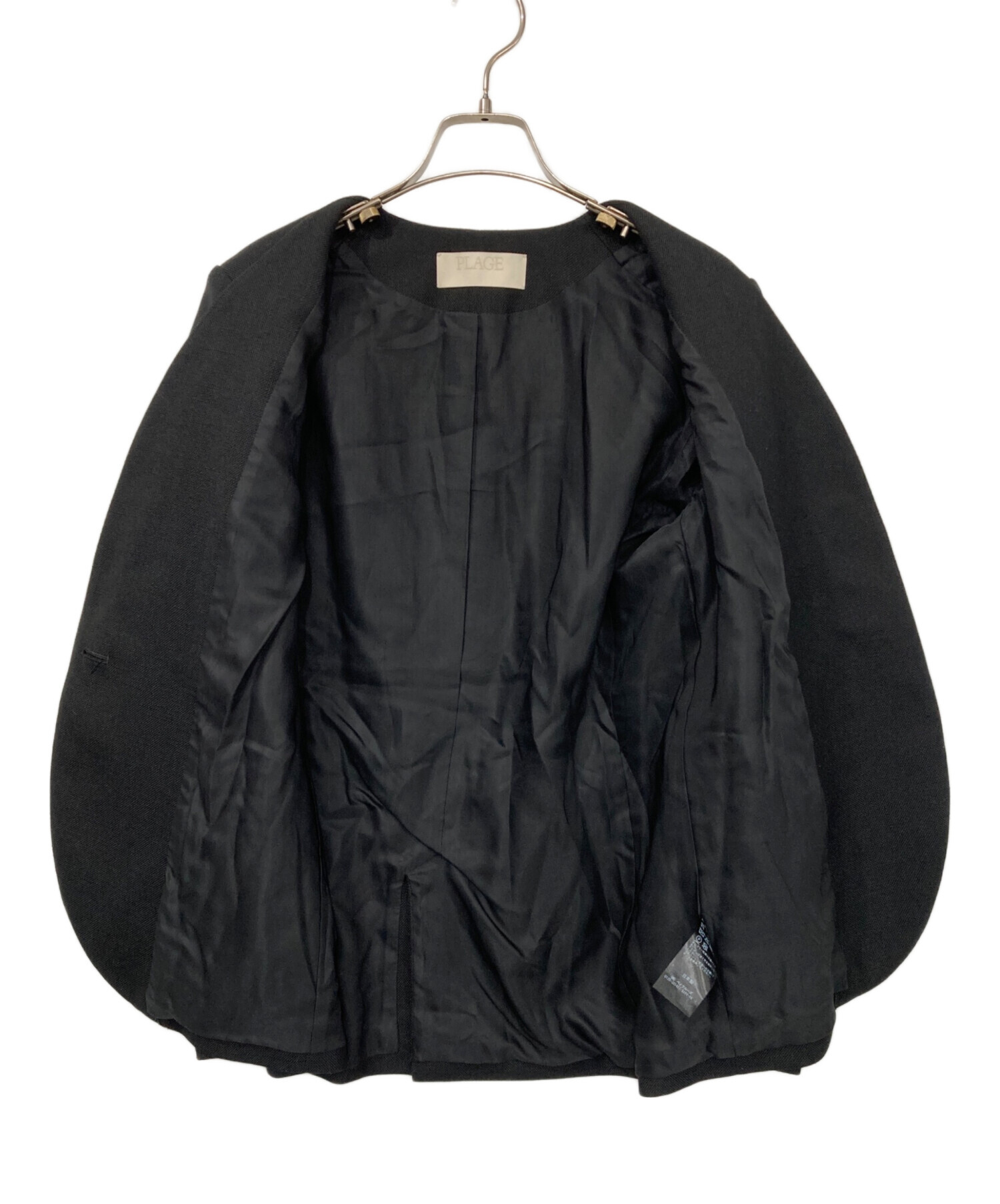 中古・古着通販】Plage (プラージュ) Collarless ジャケット ブラック