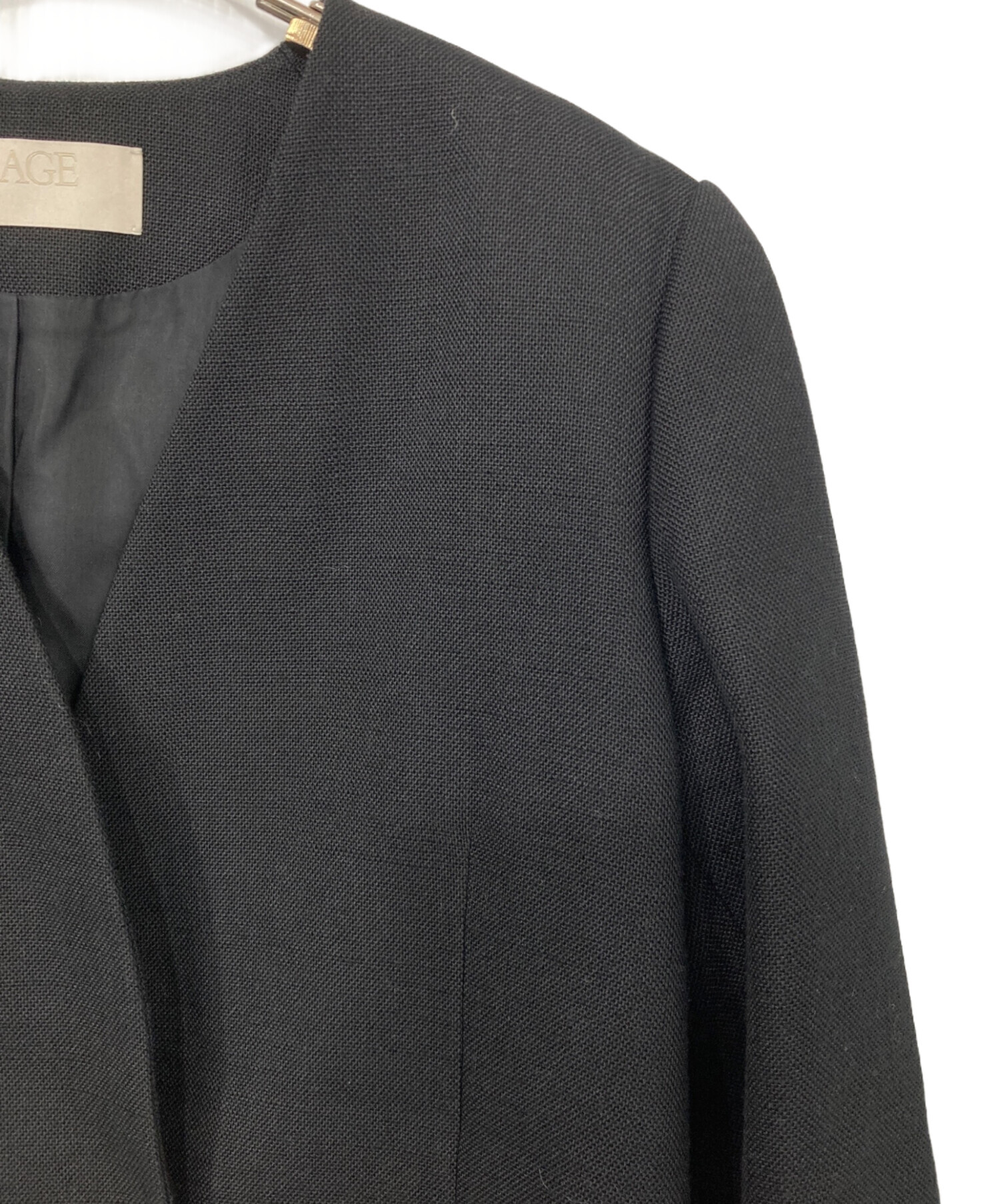 中古・古着通販】Plage (プラージュ) Collarless ジャケット ブラック