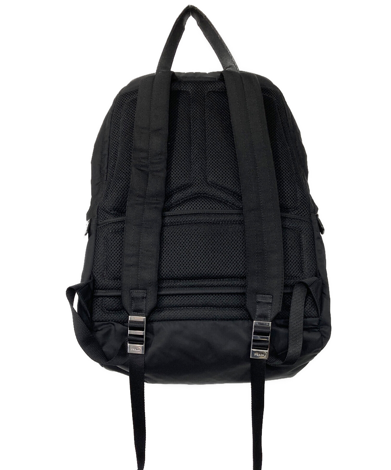 美品✨近年　PRADAプラダ　バックパック　サフィアーノ　ナイロン　ブラック 中古・古着通販】PRADA (プラダ) Re-Nylon×サフィアーノレザーバック