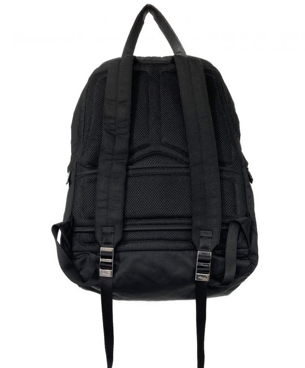 未使用美品☆PRADA 2VZ032 サフィアーノレザー ブラック バックパック 中古・古着通販】PRADA (プラダ) Re-Nylon×サフィアーノレザーバック