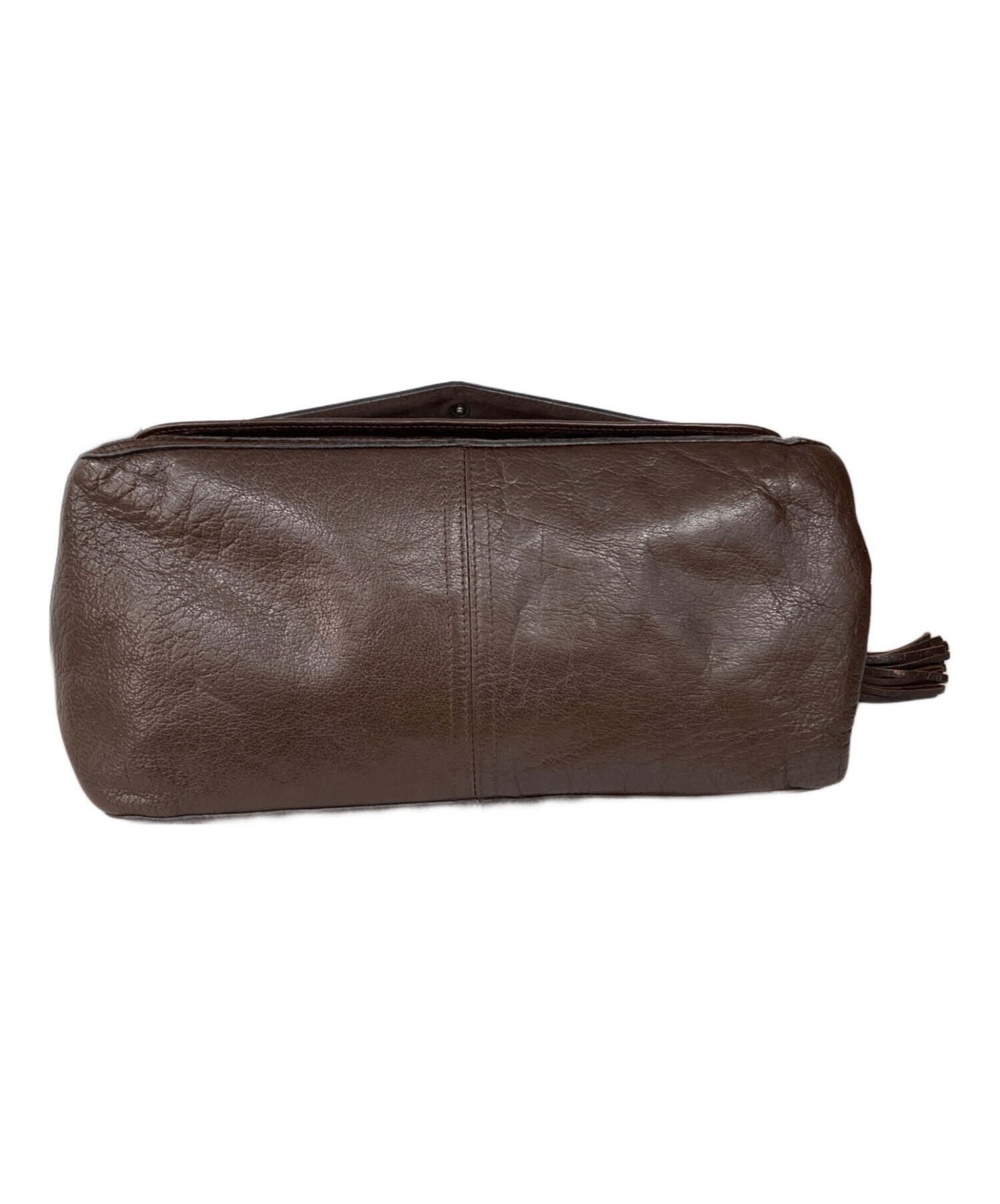 MULBERRY ブラウンレザー トートバッグ 中古・古着通販】MULBERRY (マルベリー) レザートートバッグ ブラウン