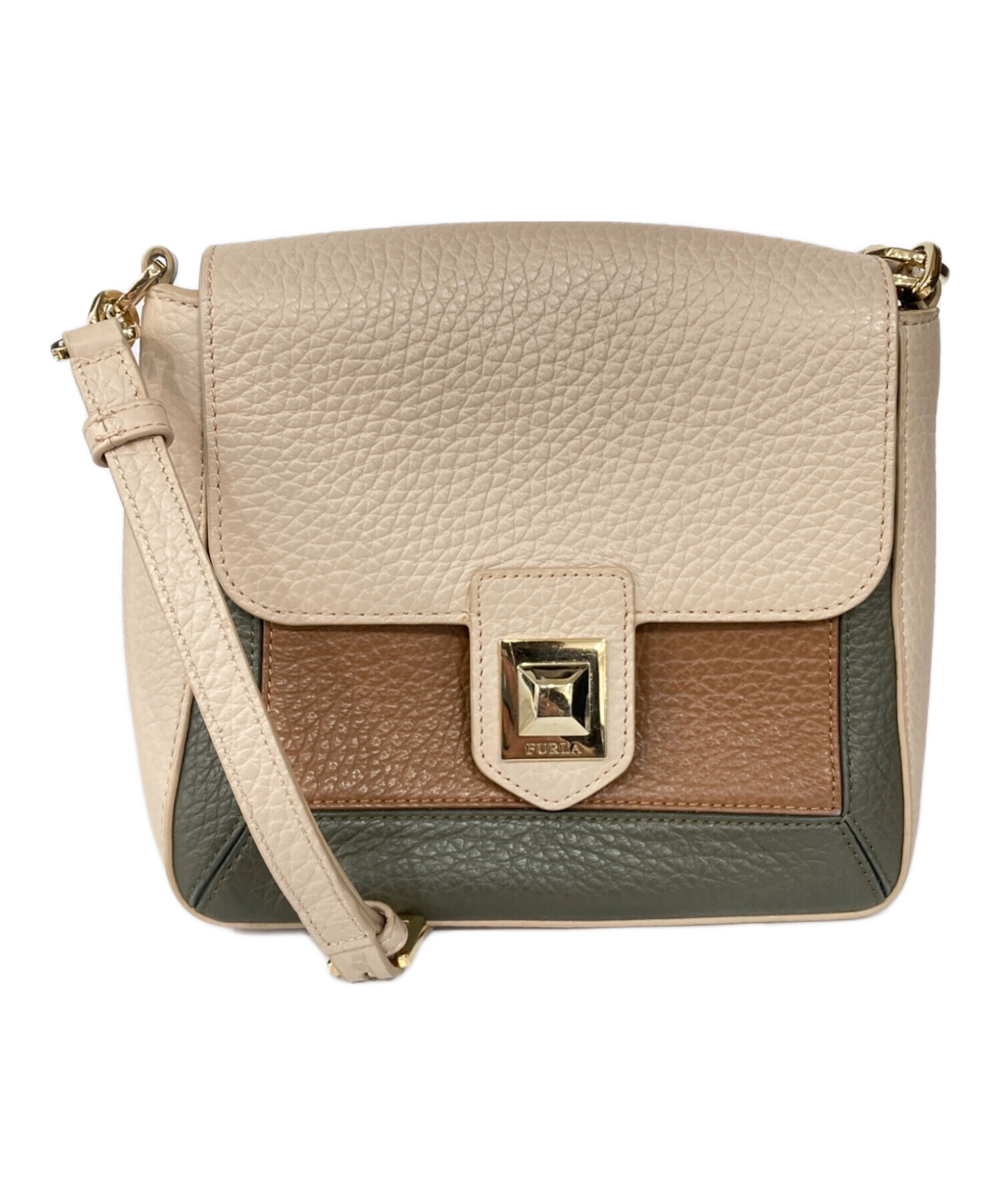 中古・古着通販】FURLA (フルラ) フラップショルダーバッグ ピンク